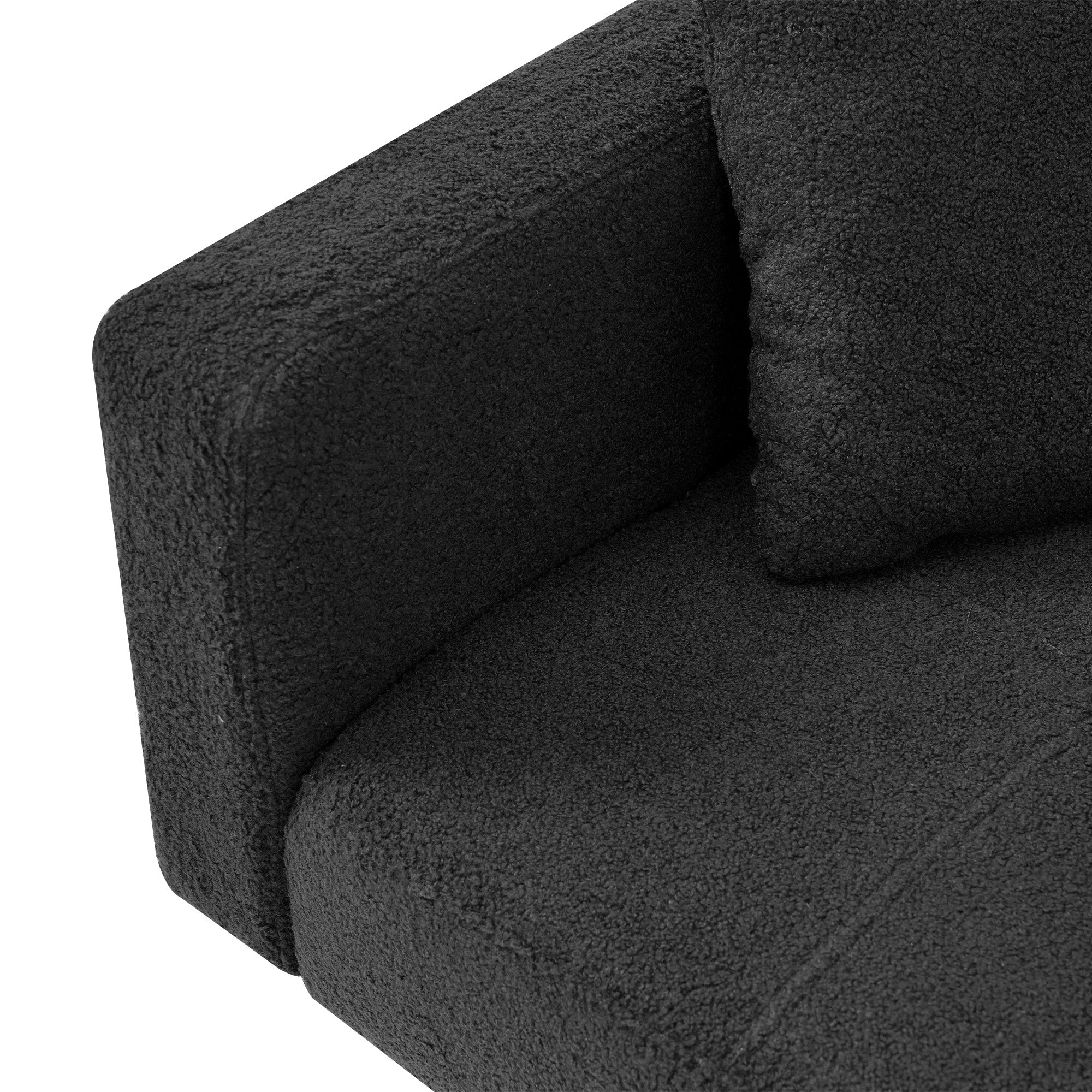 Sofa Bed, Adjustable Angle with Cushions & Storage Pockets, Golden Legs - Image 9