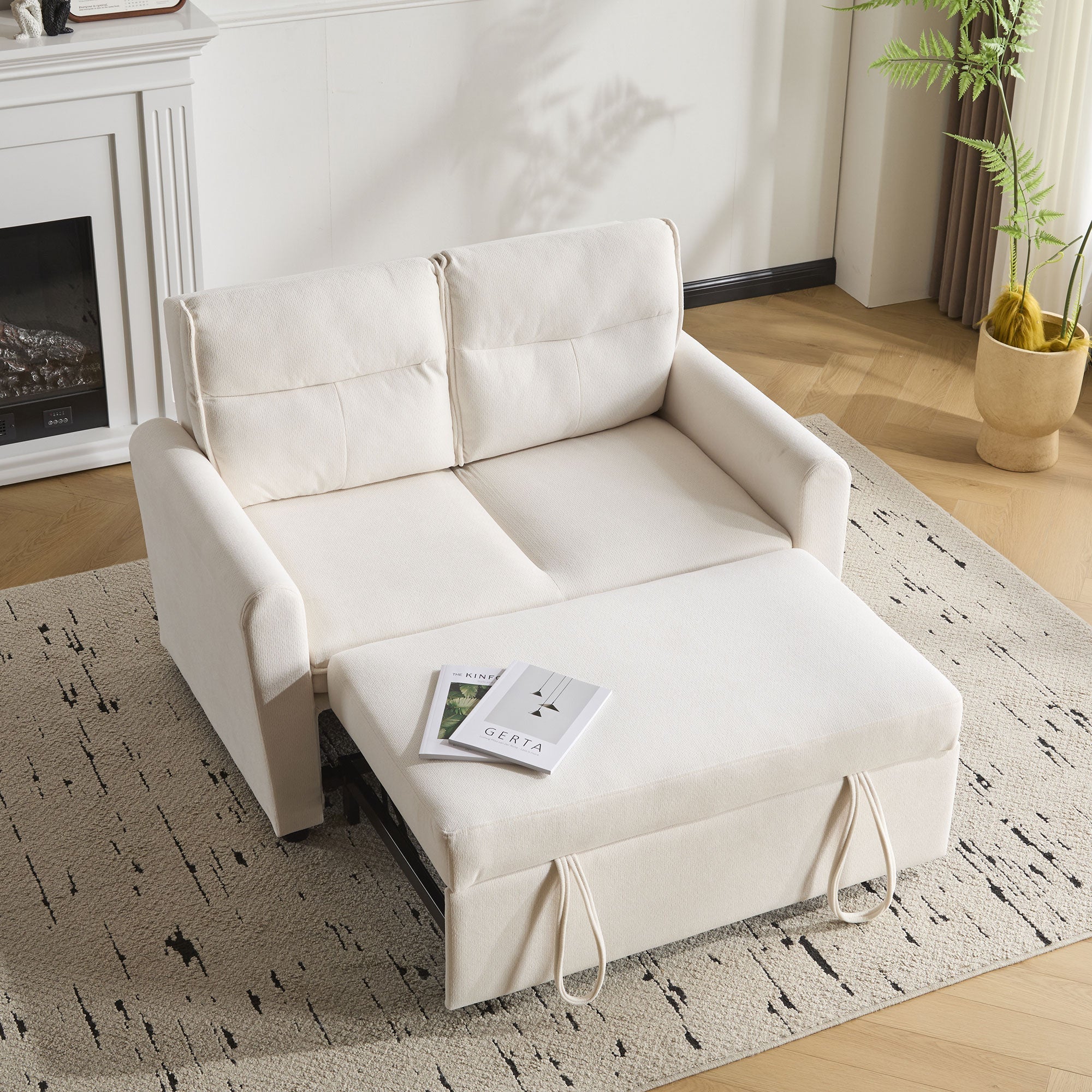 Sofa Bed, Modern 2-Seater Foldable with Pull-Out & Adjustable Backrest - Image 9