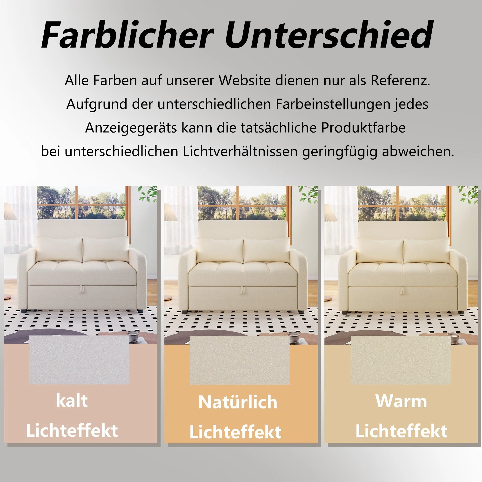 Sofa Bed, Multifunctional Folding Adjustable Backrest, 180x127 cm - Image 2
