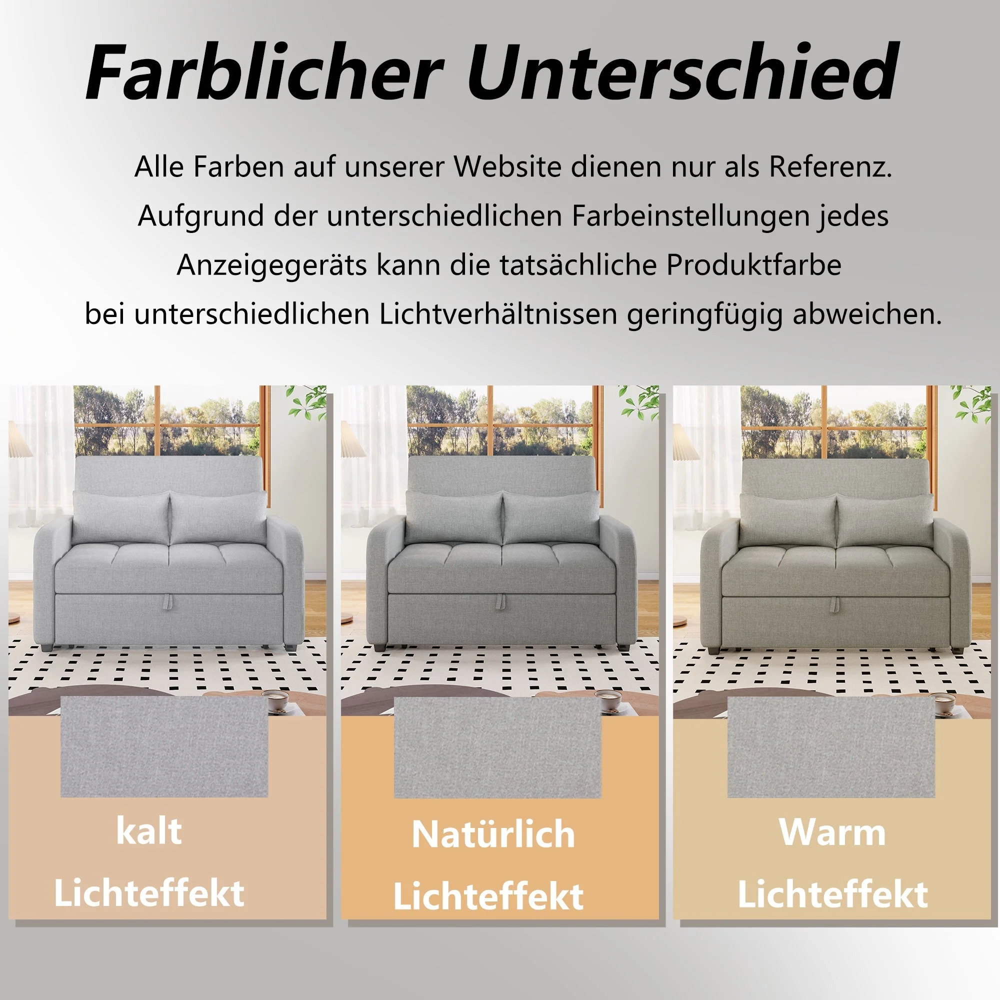 Sofa Bed, Multifunctional Folding Adjustable Backrest 180x127cm - Image 6