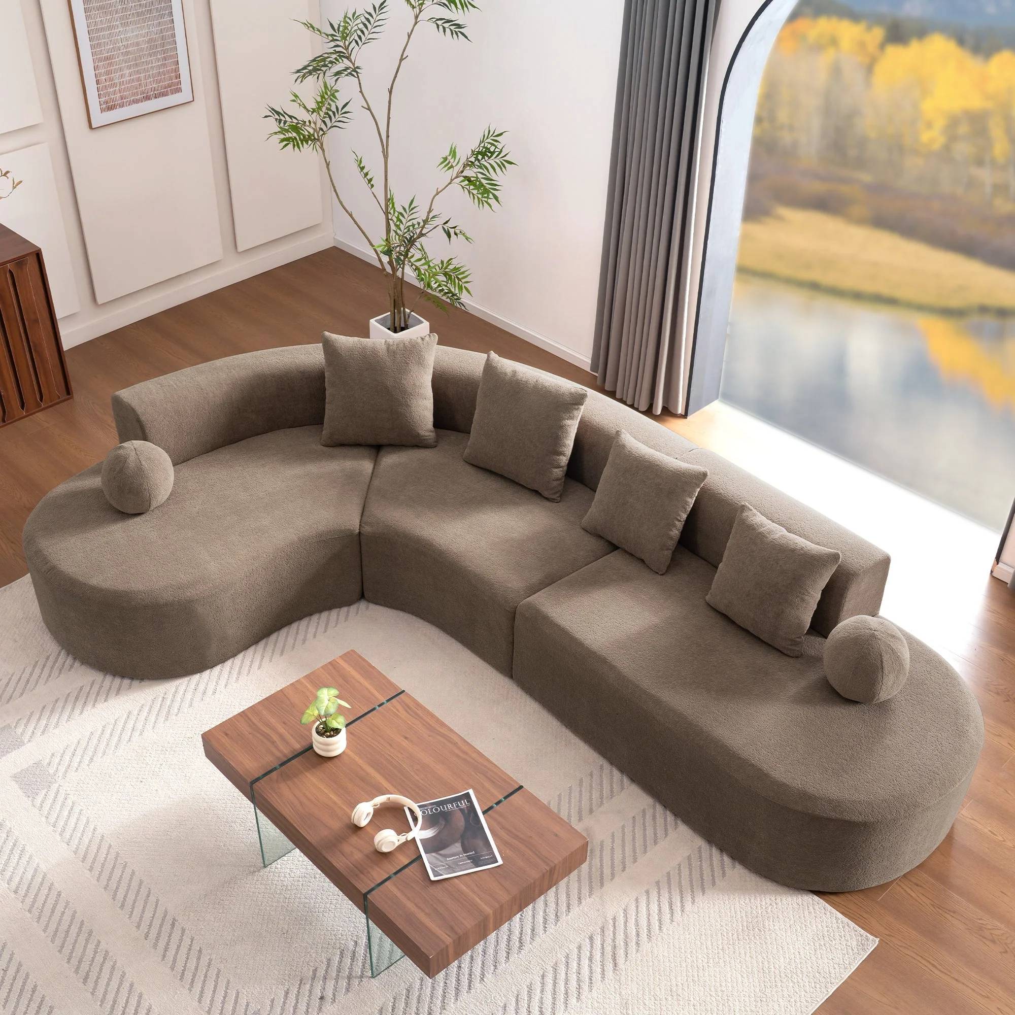 Sofa Large Arched Cloud-Like L-Shape