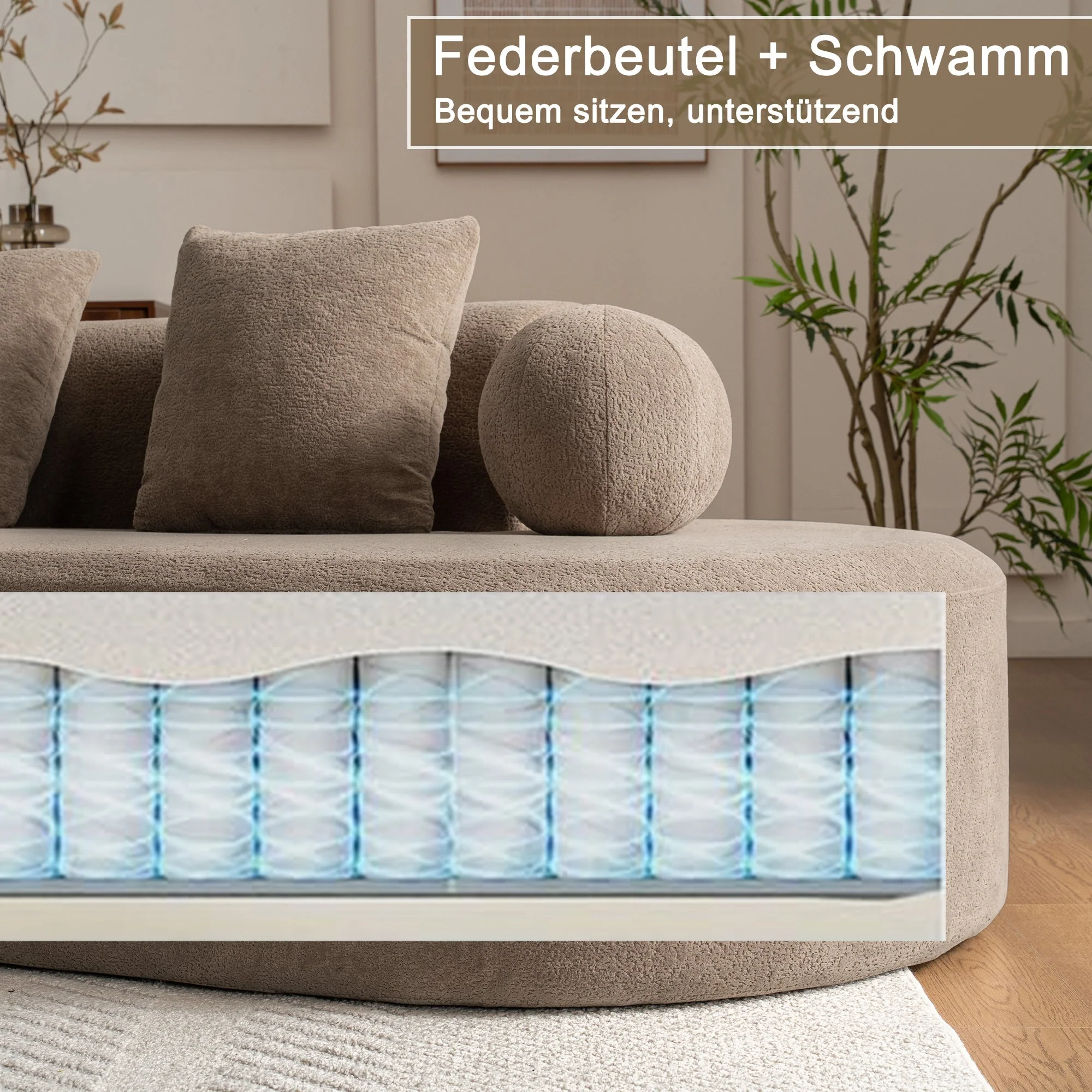 Sofa Large Arched Cloud-Like L-Shape - Image 2
