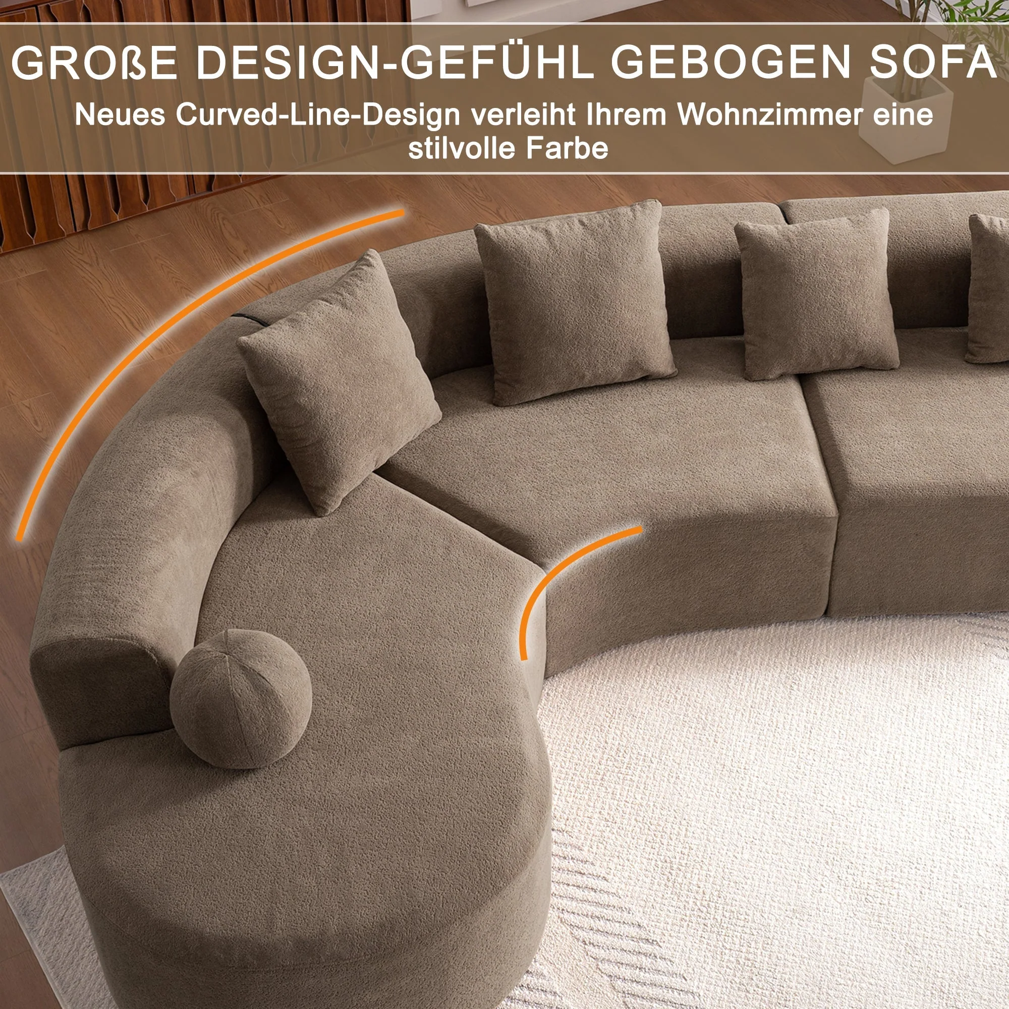 Sofa Large Arched Cloud-Like L-Shape - Image 4