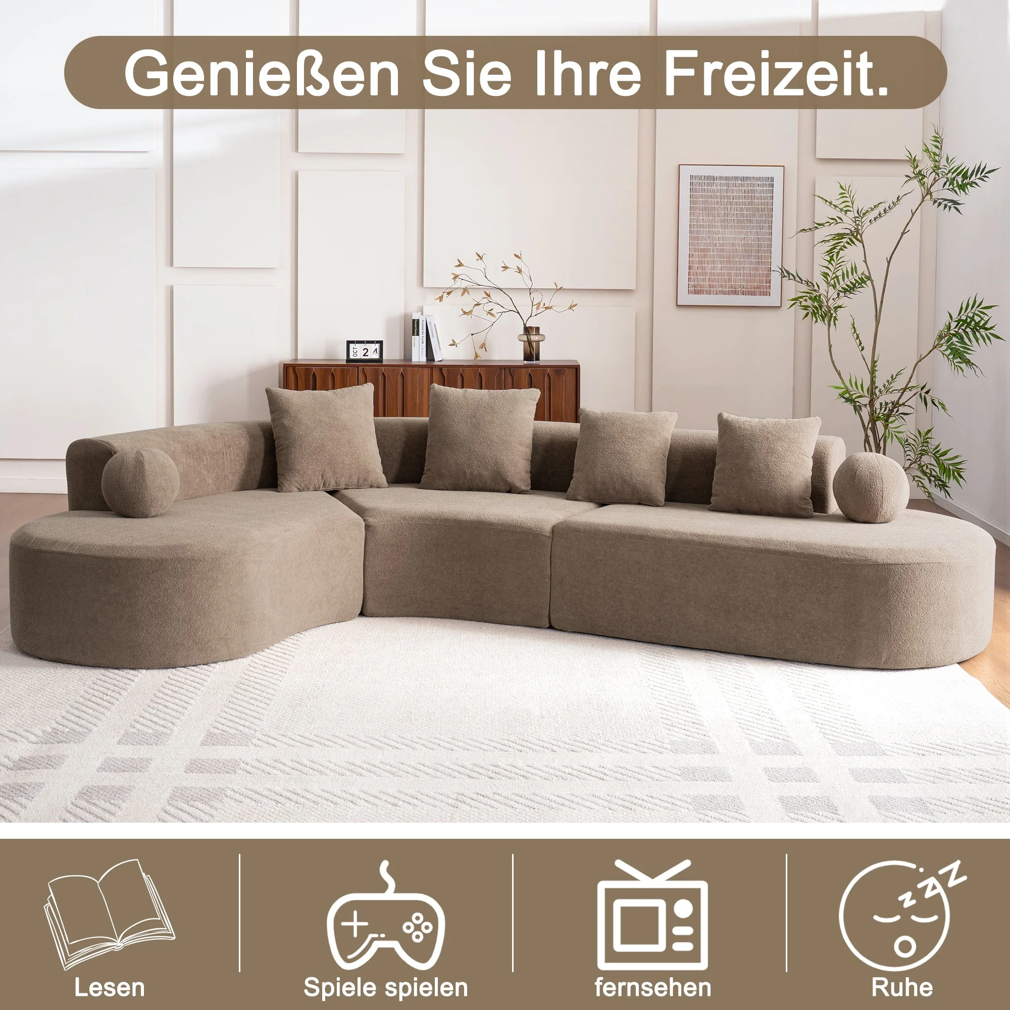 Sofa Large Arched Cloud-Like L-Shape - Image 5