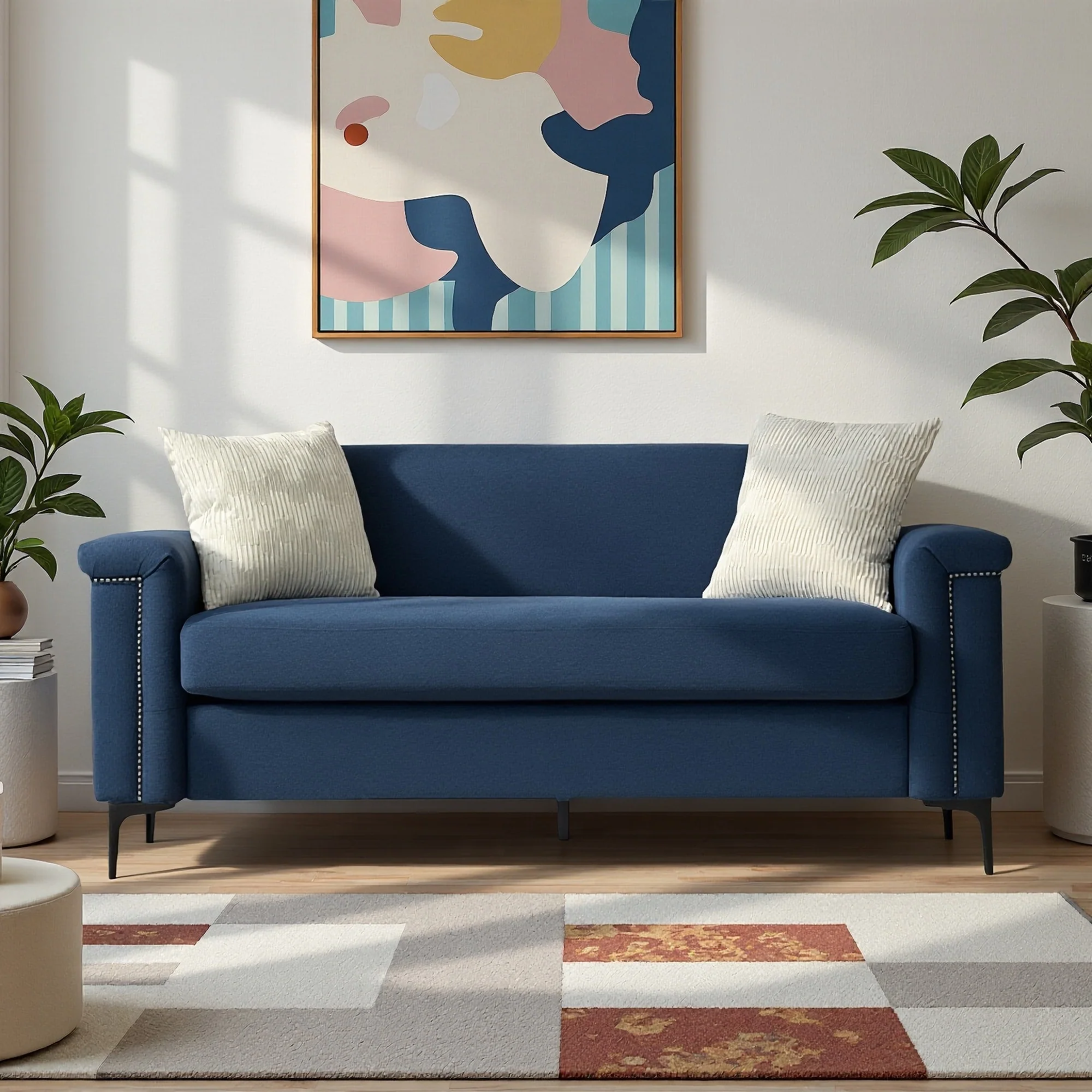 Sofa Set 2-Seater 172cm Space-Saving 2-Piece - Fabric - Image 8