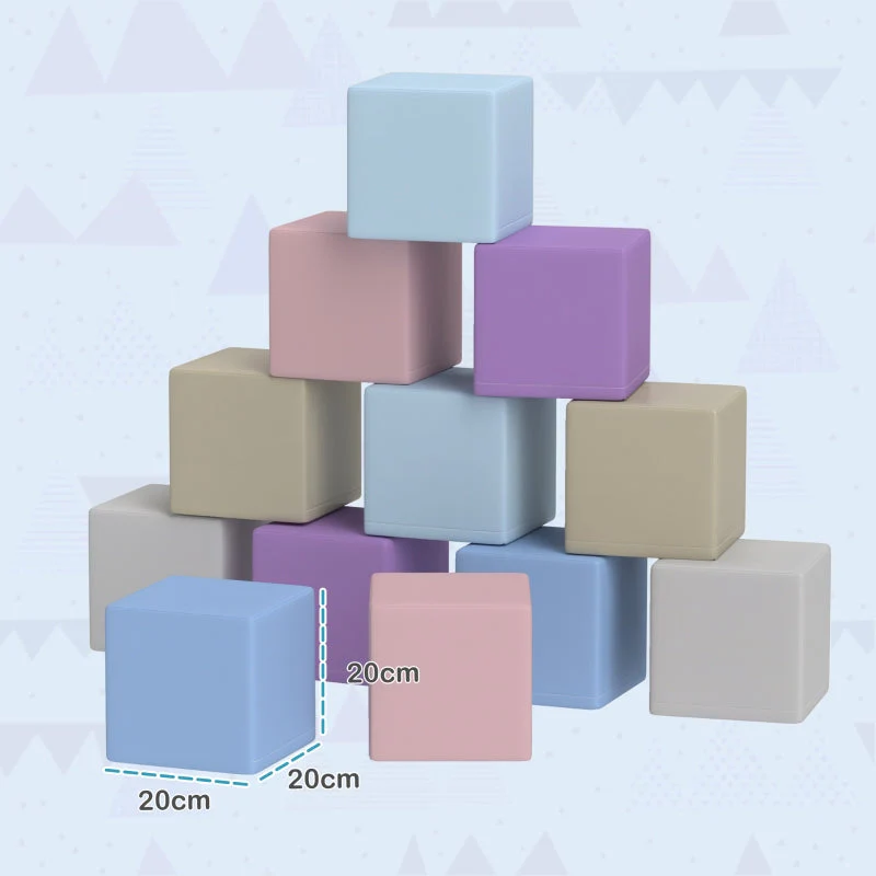 Soft Building Blocks, 12 Cubes Easy-care Child-safe, Faux Leather - Image 4