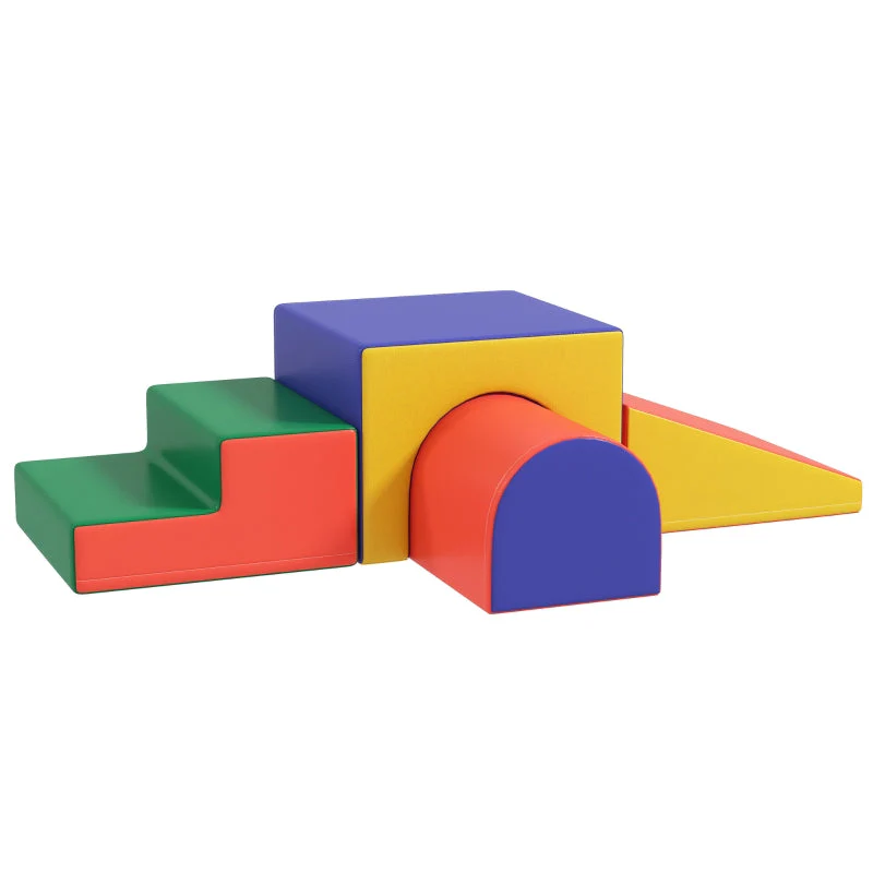 Soft Building Blocks Set for Climbing and Sliding, for Children Aged 1-3, Multicoloured - Image 2