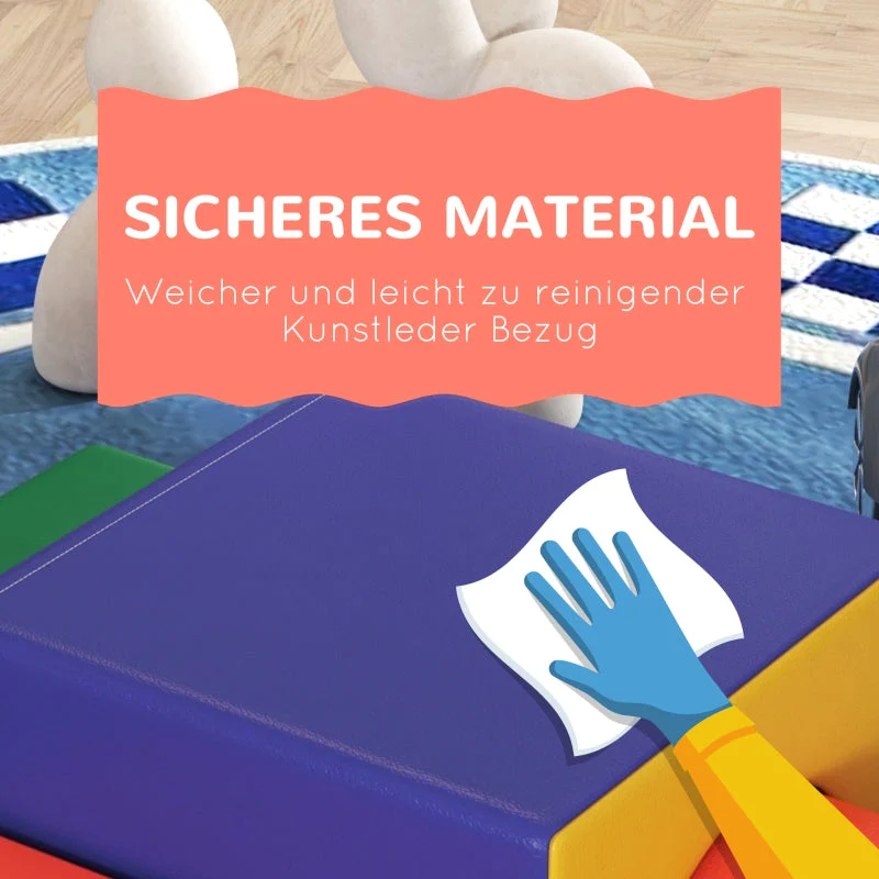 Soft Building Blocks Set for Climbing and Sliding, for Children Aged 1-3, Multicoloured - Image 7
