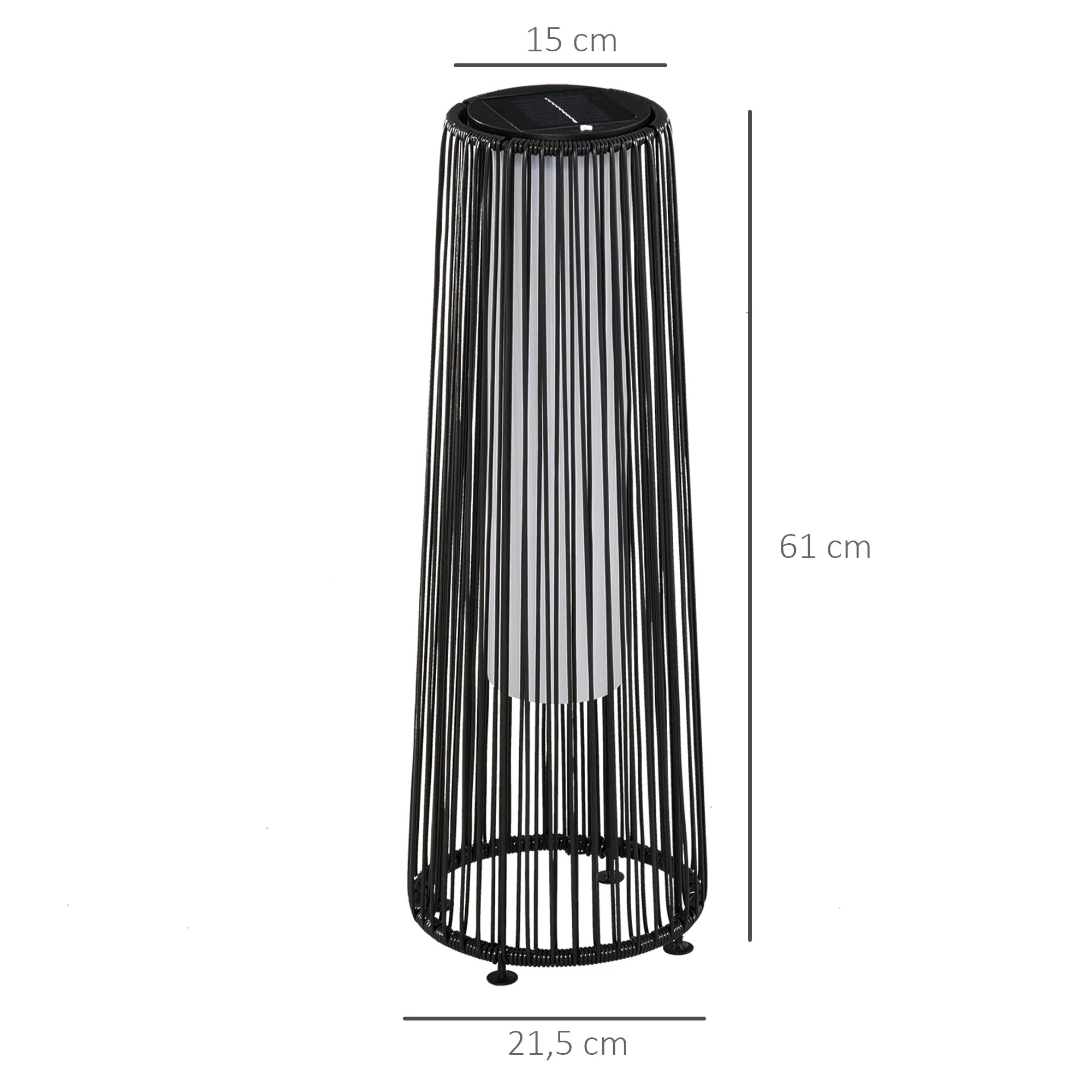 Solar Garden Light with Light Sensor, Waterproof, Automatic LED, Black - Image 3