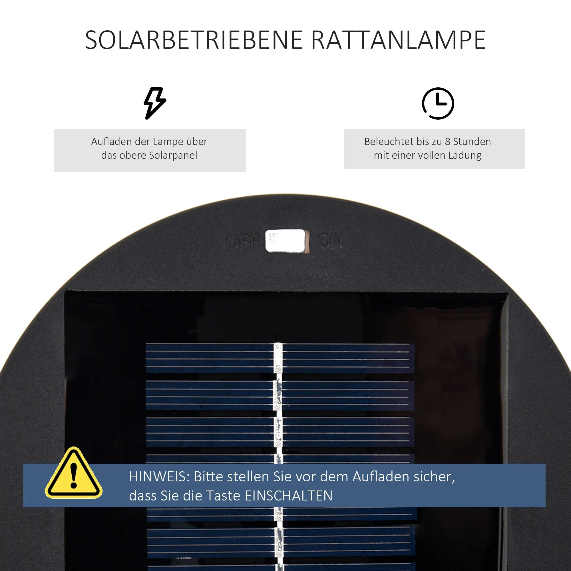 Solar Garden Light with Light Sensor, Waterproof, Automatic LED, Black - Image 5