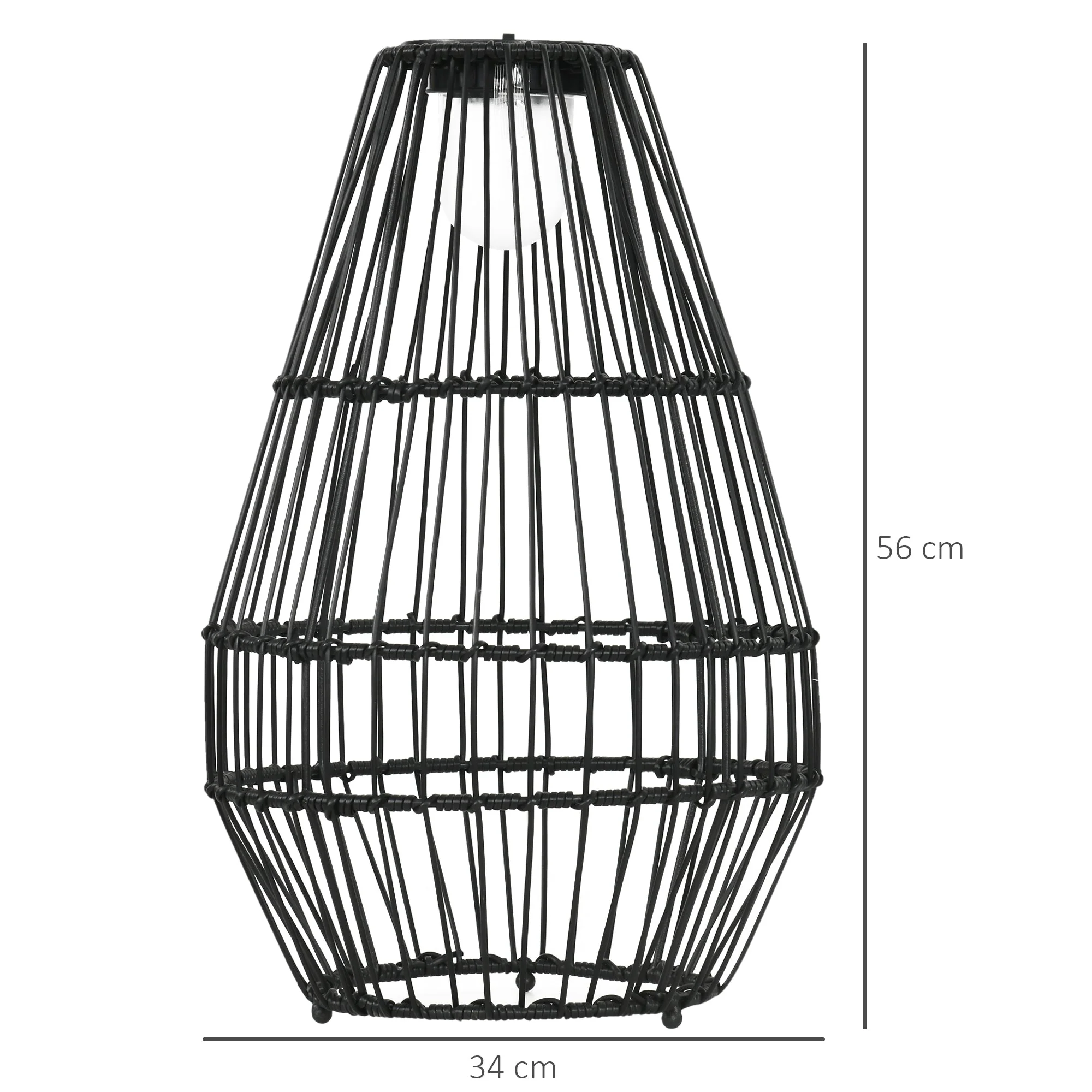 Solar Lamp Drum Design Waterproof Automatic LED Black - Image 3