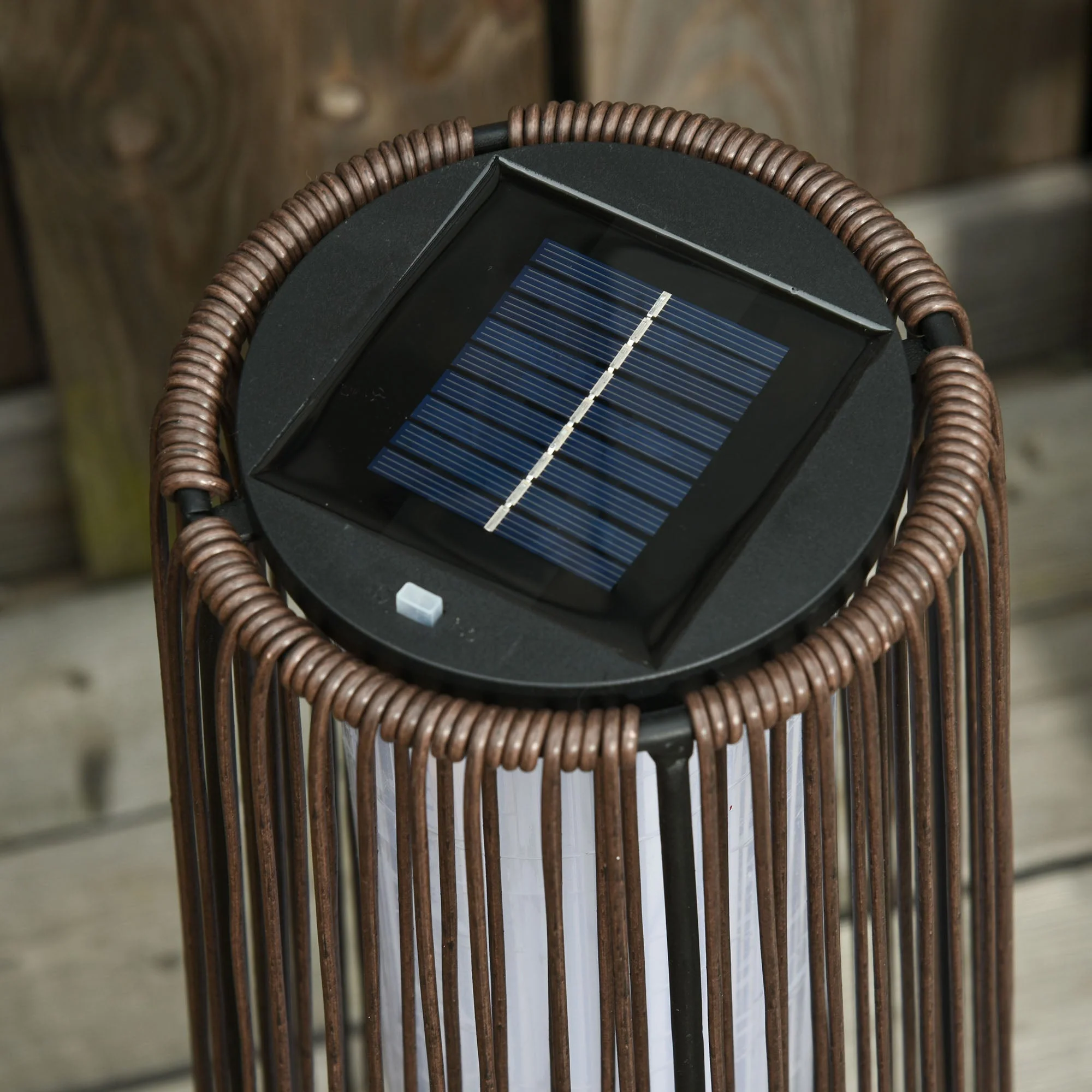 Solar Lamp Garden Lamp Rattan Automatic LED Brown - Image 7