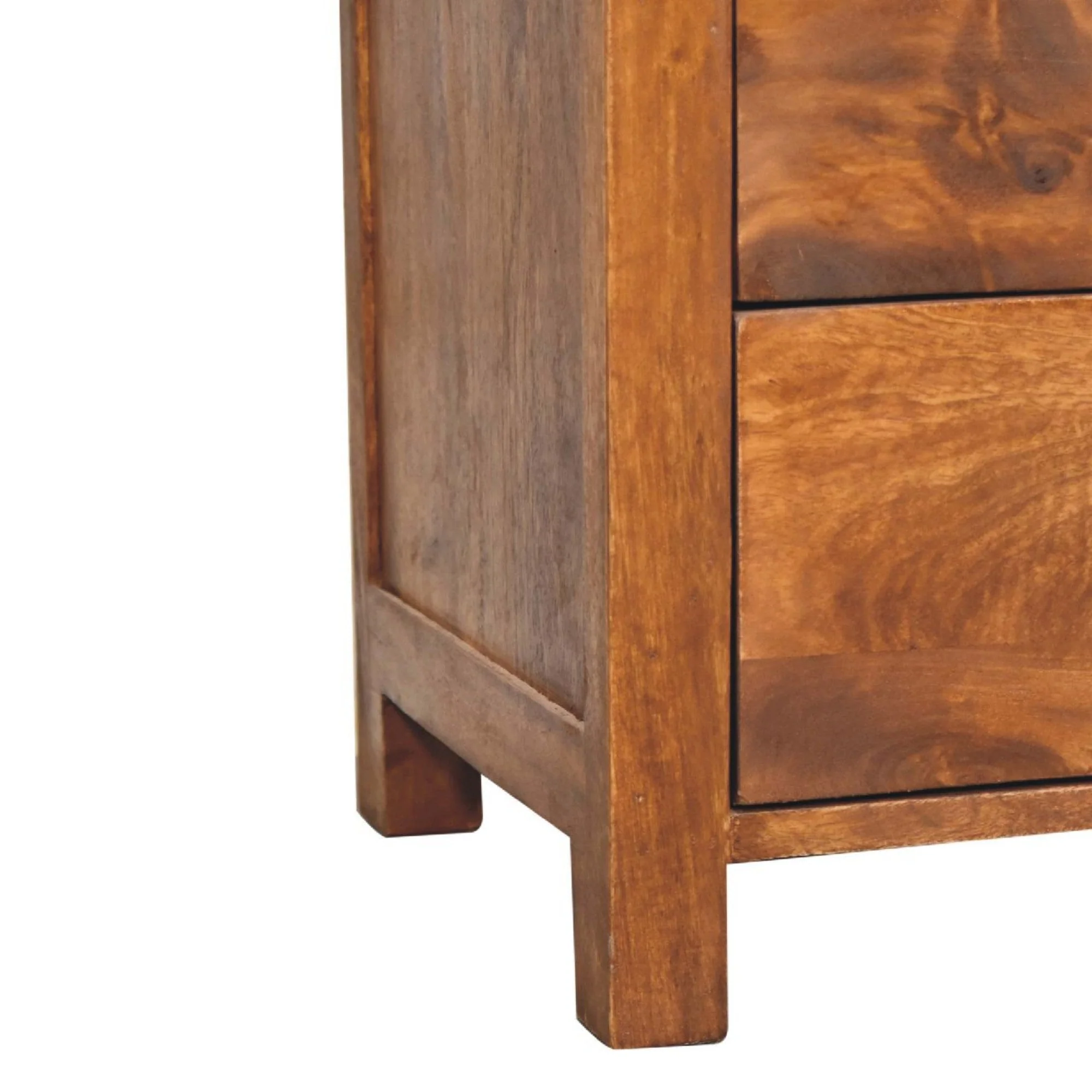 Solid Wood Aspen Bedside: 2 Drawers, 1 Open Slot - Dark Brown - Image 7