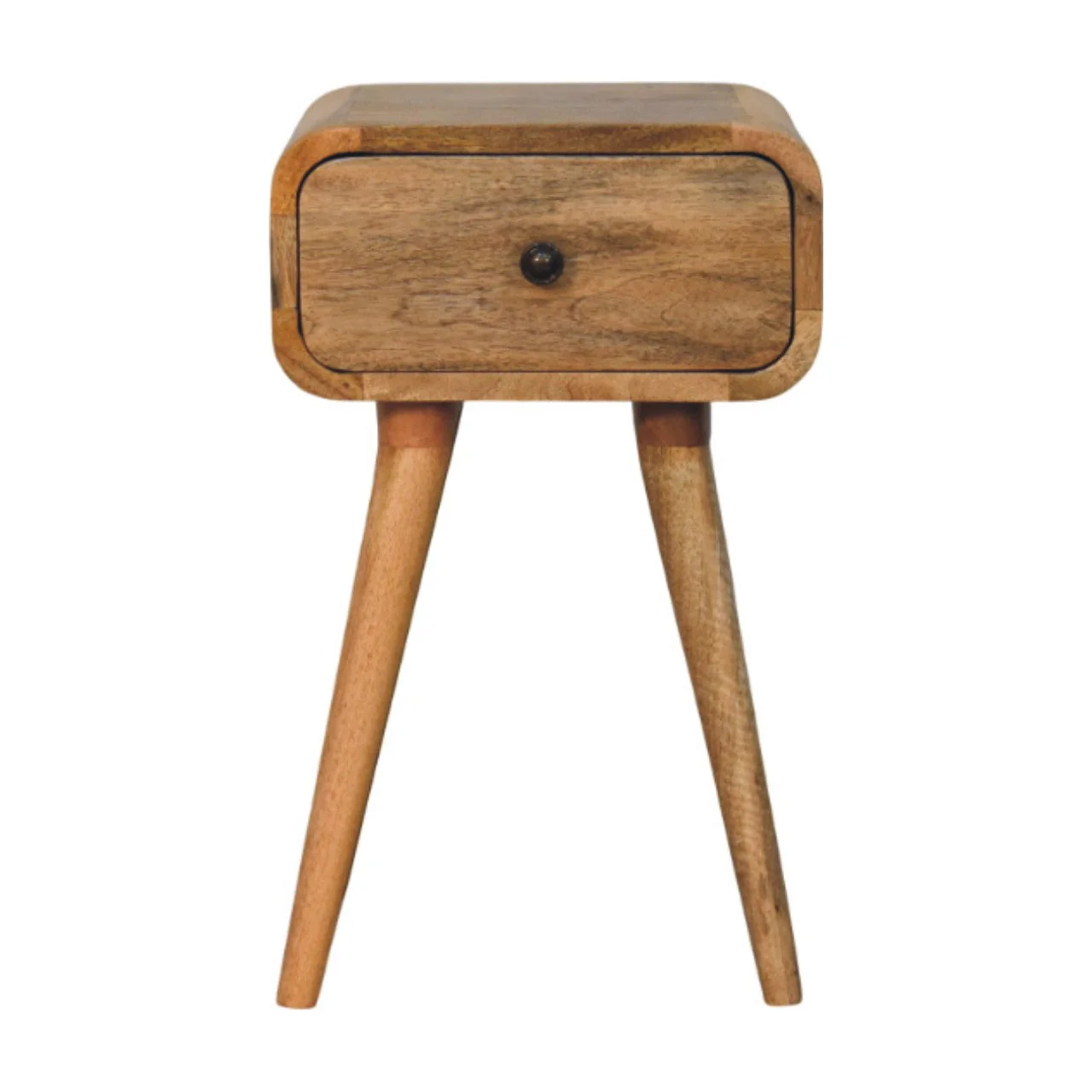 Solid Wood Avora Mini Nightstand with 1 Drawer, Brown Oak-ish Finish - Image 3
