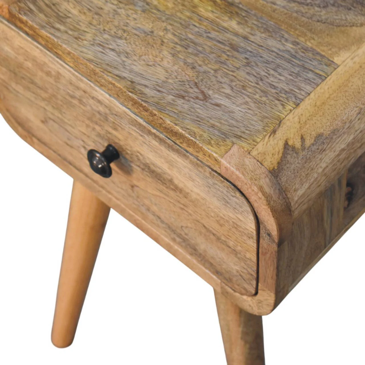Solid Wood Avora Mini Nightstand with 1 Drawer, Brown Oak-ish Finish - Image 8