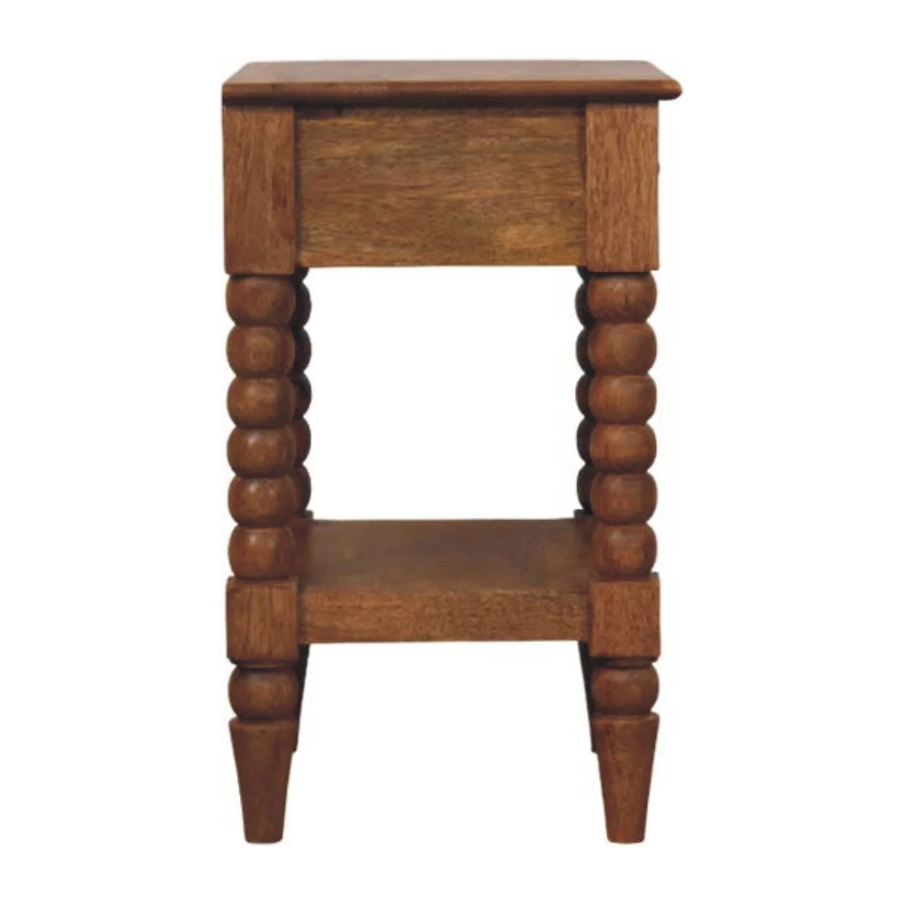 Solid Wood Bedside 1 Drawer 1 Shelf Brown - Image 8