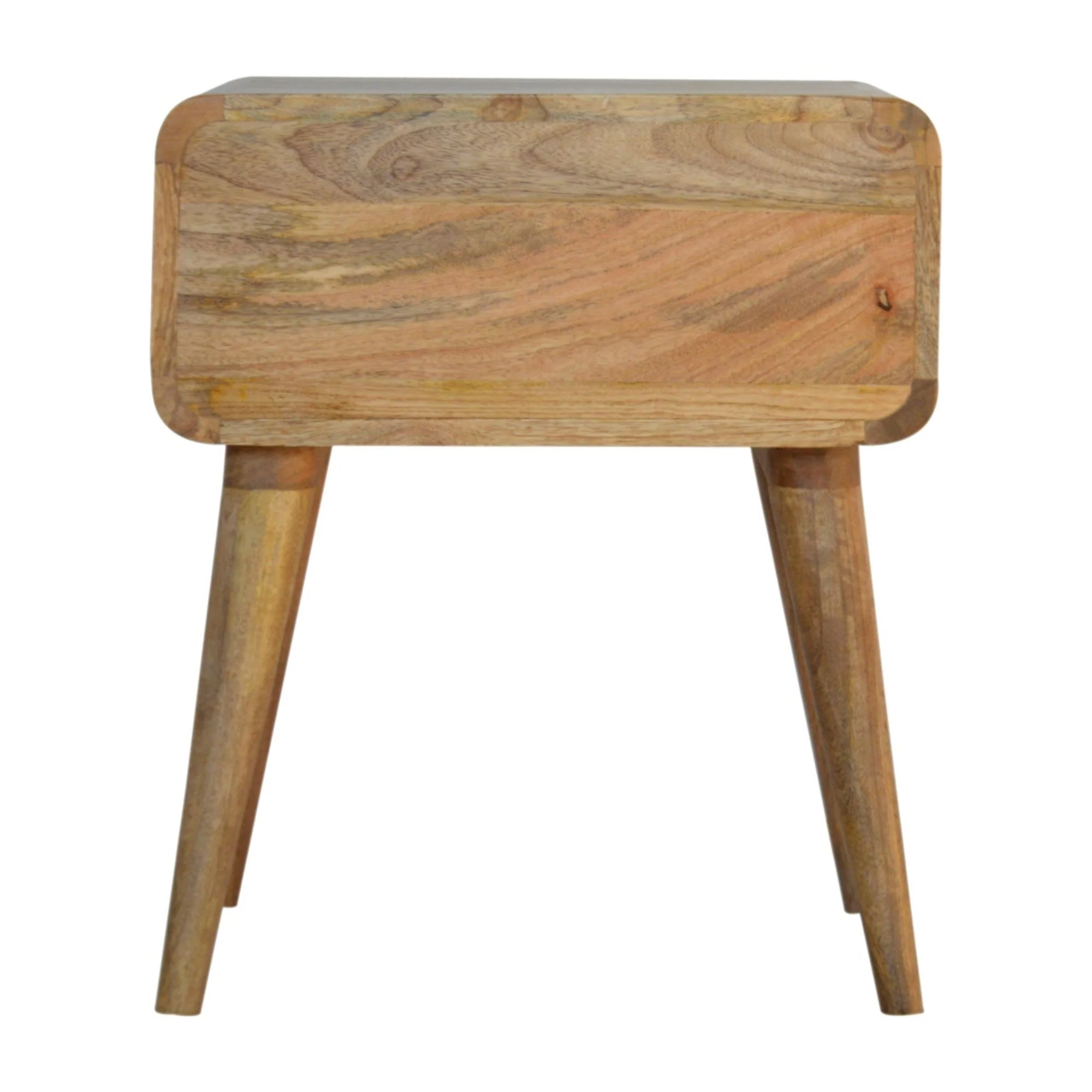 Solid Wood Bedside, Close-Knit Rattan Drawer, Beige - Image 6