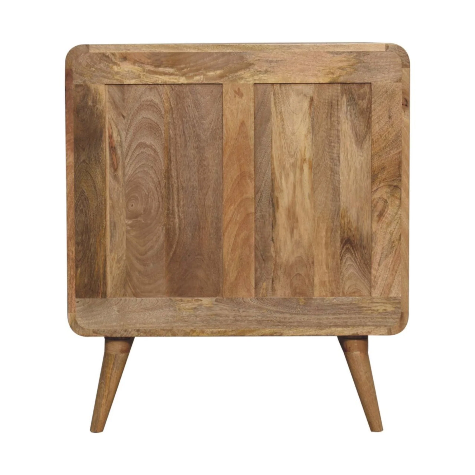 Solid Wood Cabinet, T-bar Ridged 2 Doors, Light Brown - Image 8