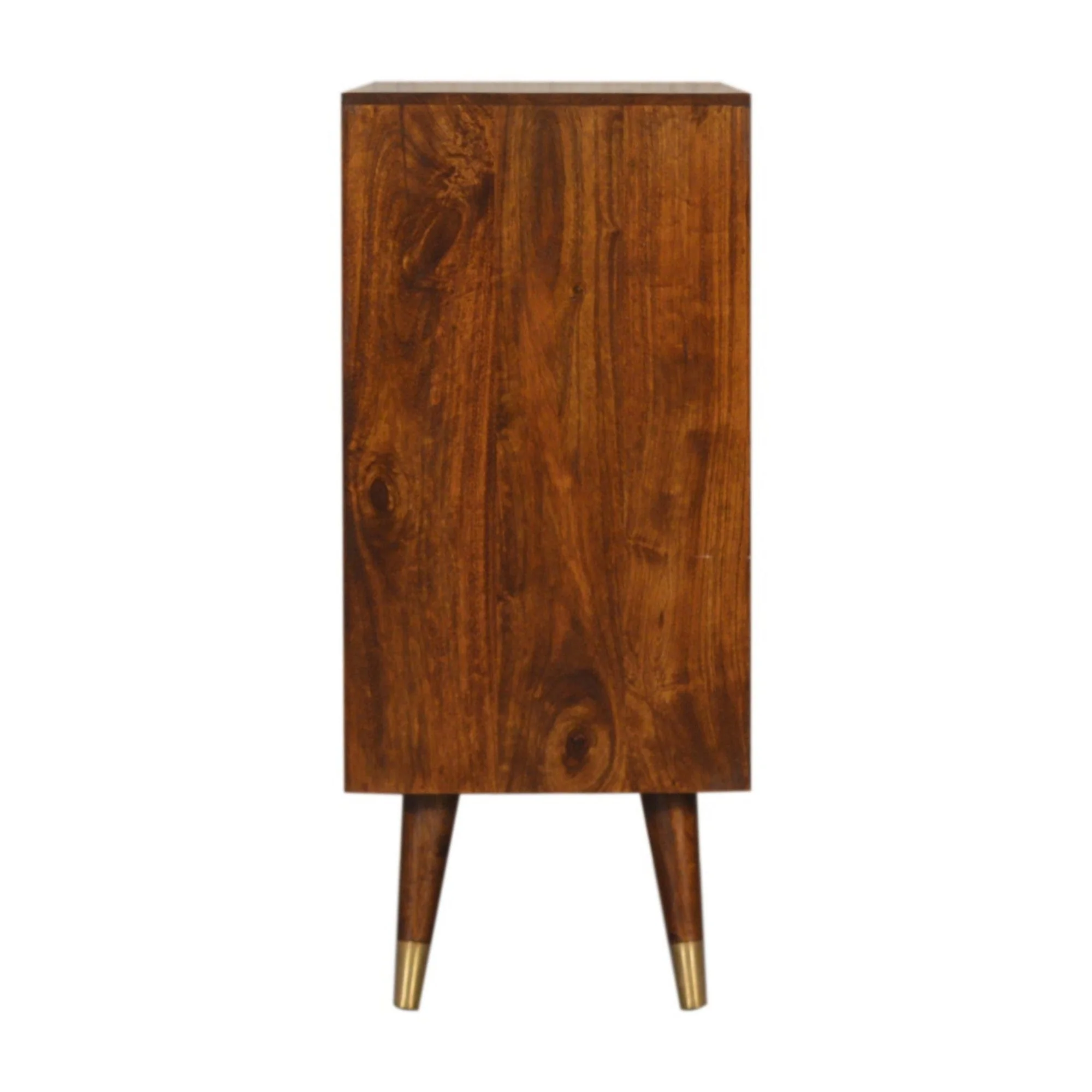 Solid Wood Cabinet with Brass-Plated Doors, Manila Gold and Dark Brown - Image 3