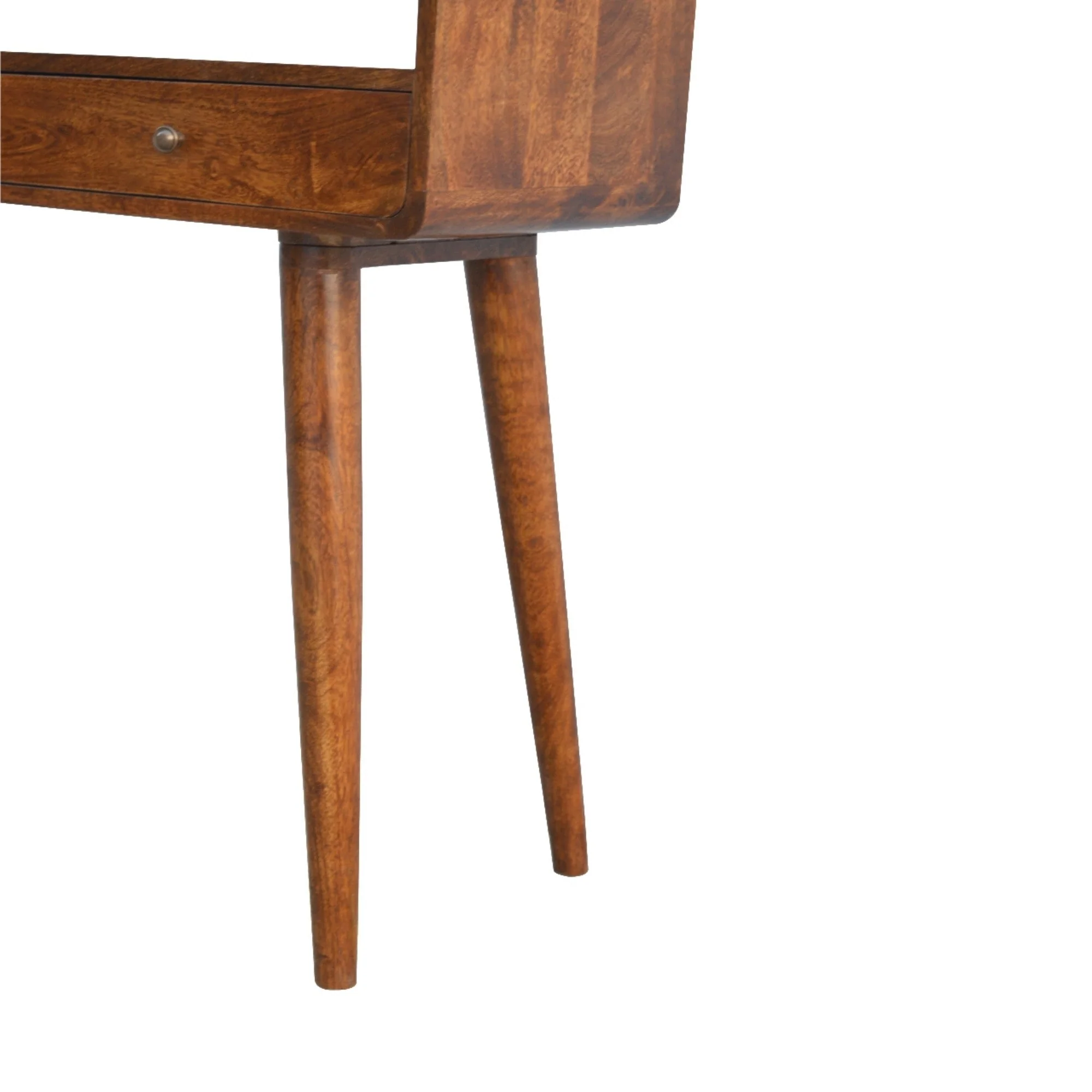 Solid Wood Console Table with 2 Drawers and 1 Open Slot, Dark Brown Chestnut - Image 7