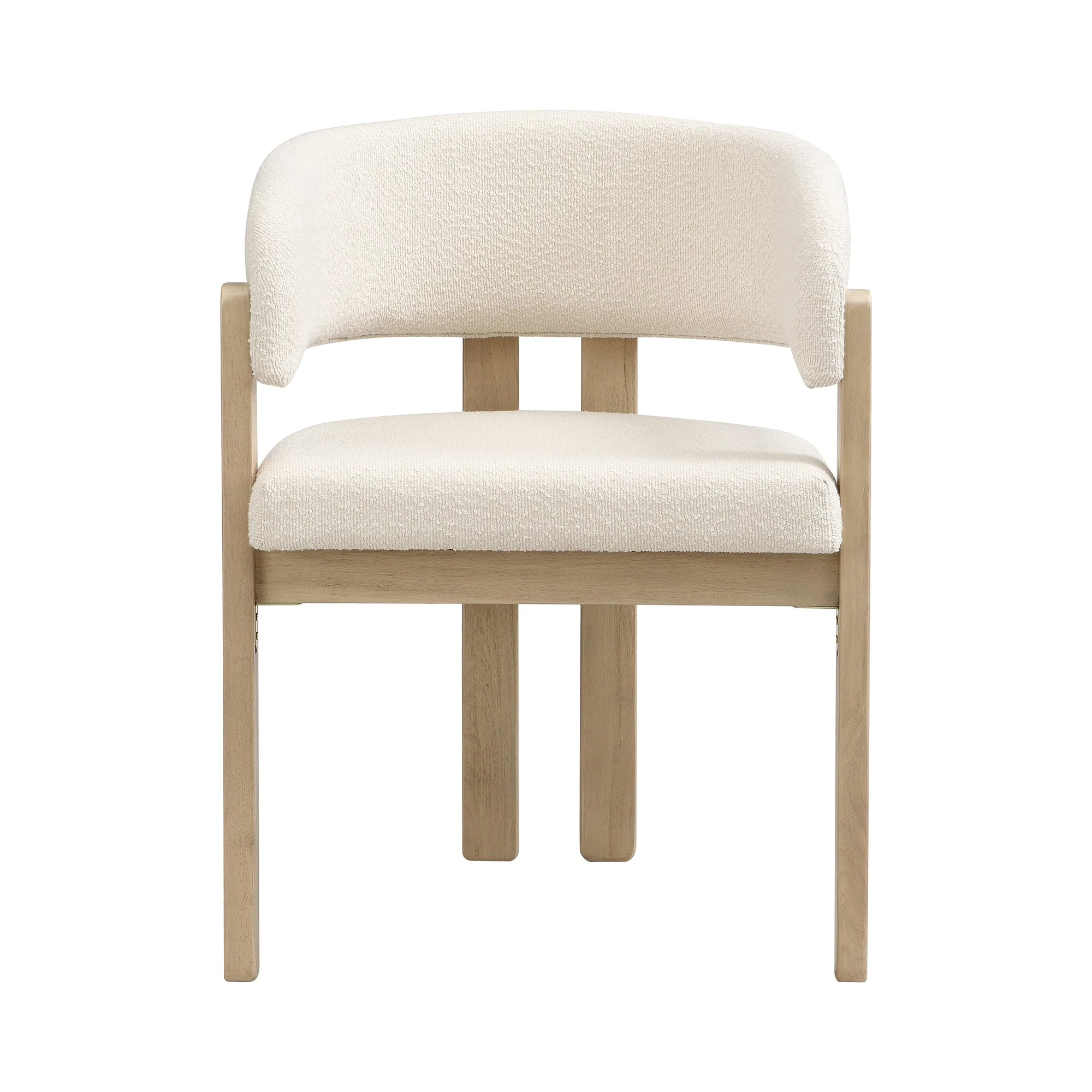 Solid Wood Dining Chairs Set of 6, Comfortable and Breathable Bouclé, Natural Color - Image 10