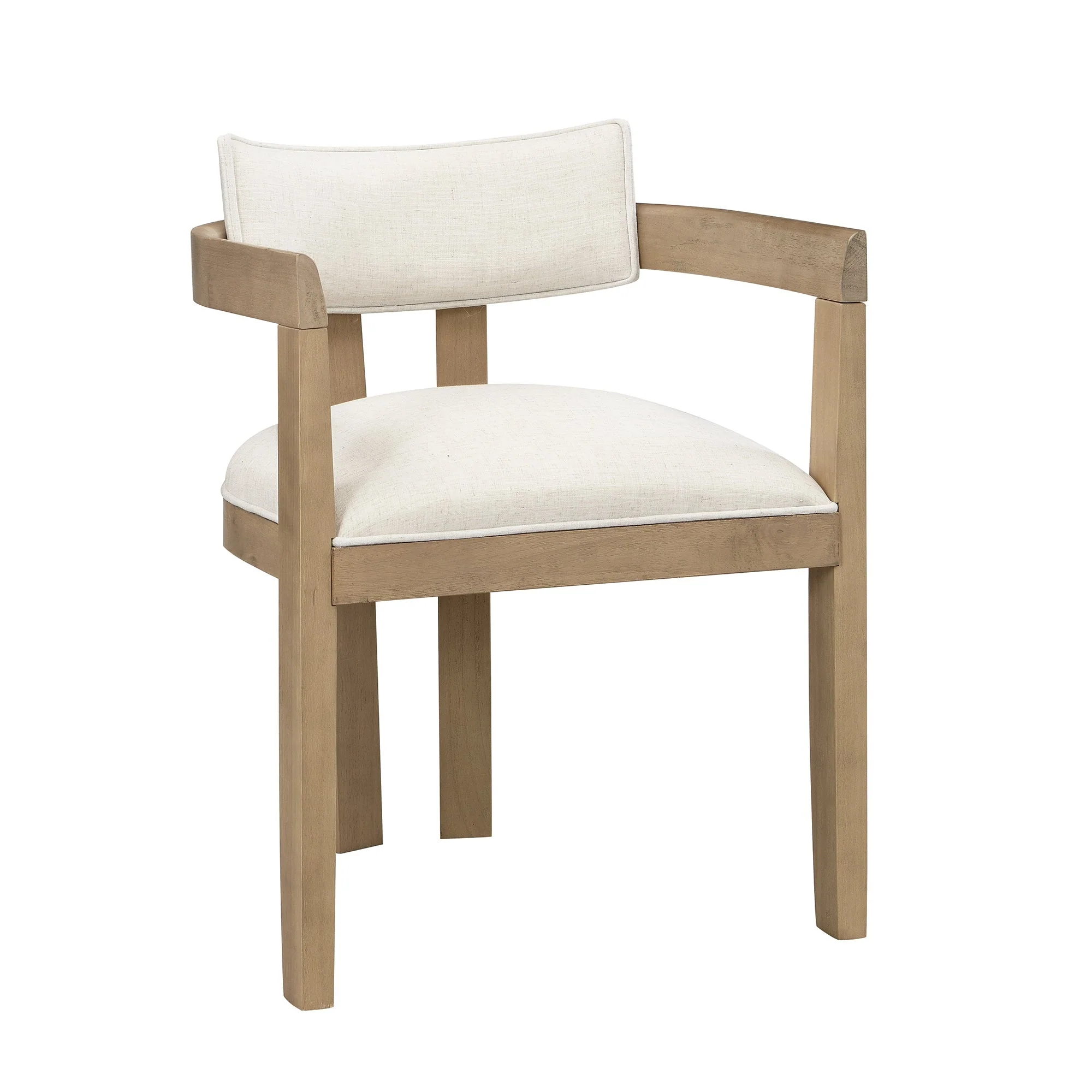 Solid Wood Dining Chairs Set of 6, Modern Style for Dining and Living Room, Linen Fabric Natural Color - Image 10