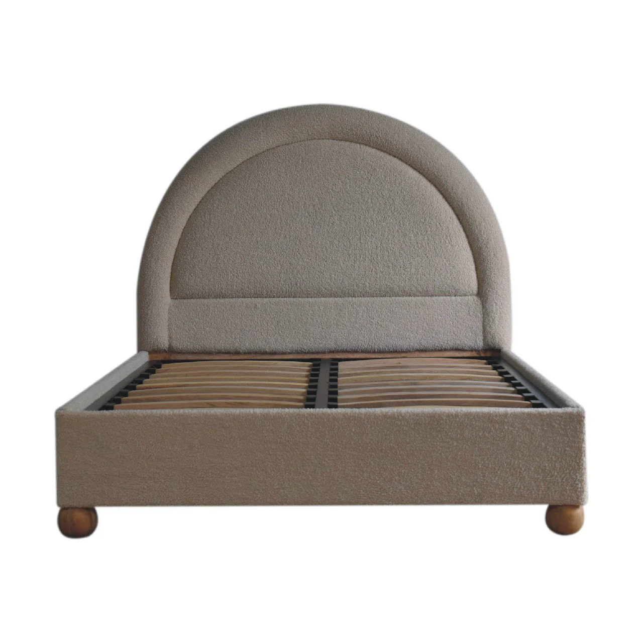 Solid Wood Double Bed Boucle - Image 2