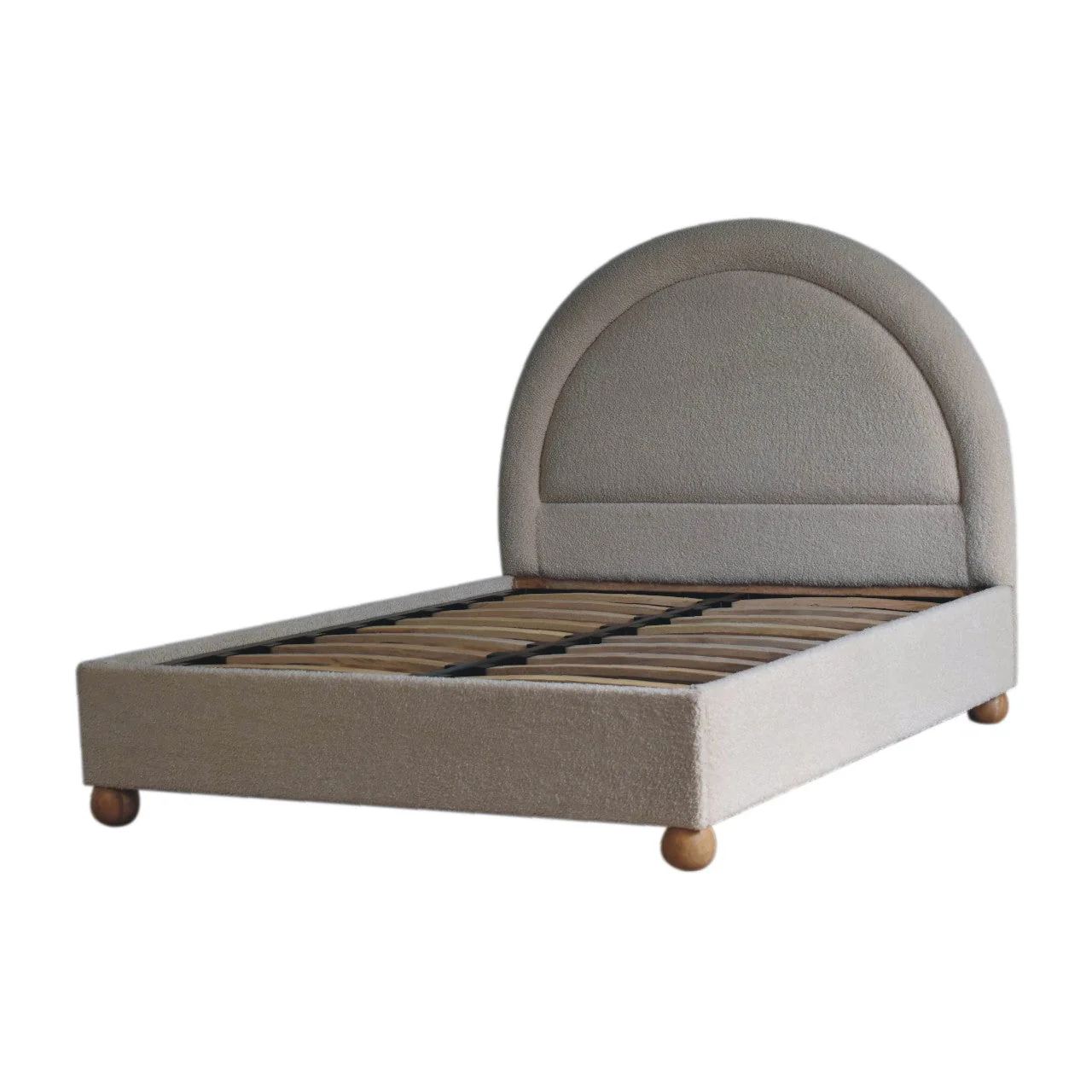 Solid Wood Double Bed Boucle - Image 3