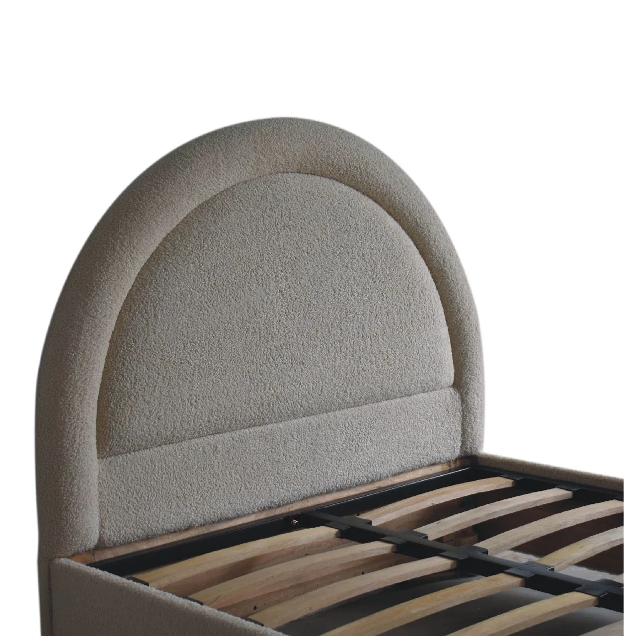 Solid Wood Double Bed Boucle - Image 4
