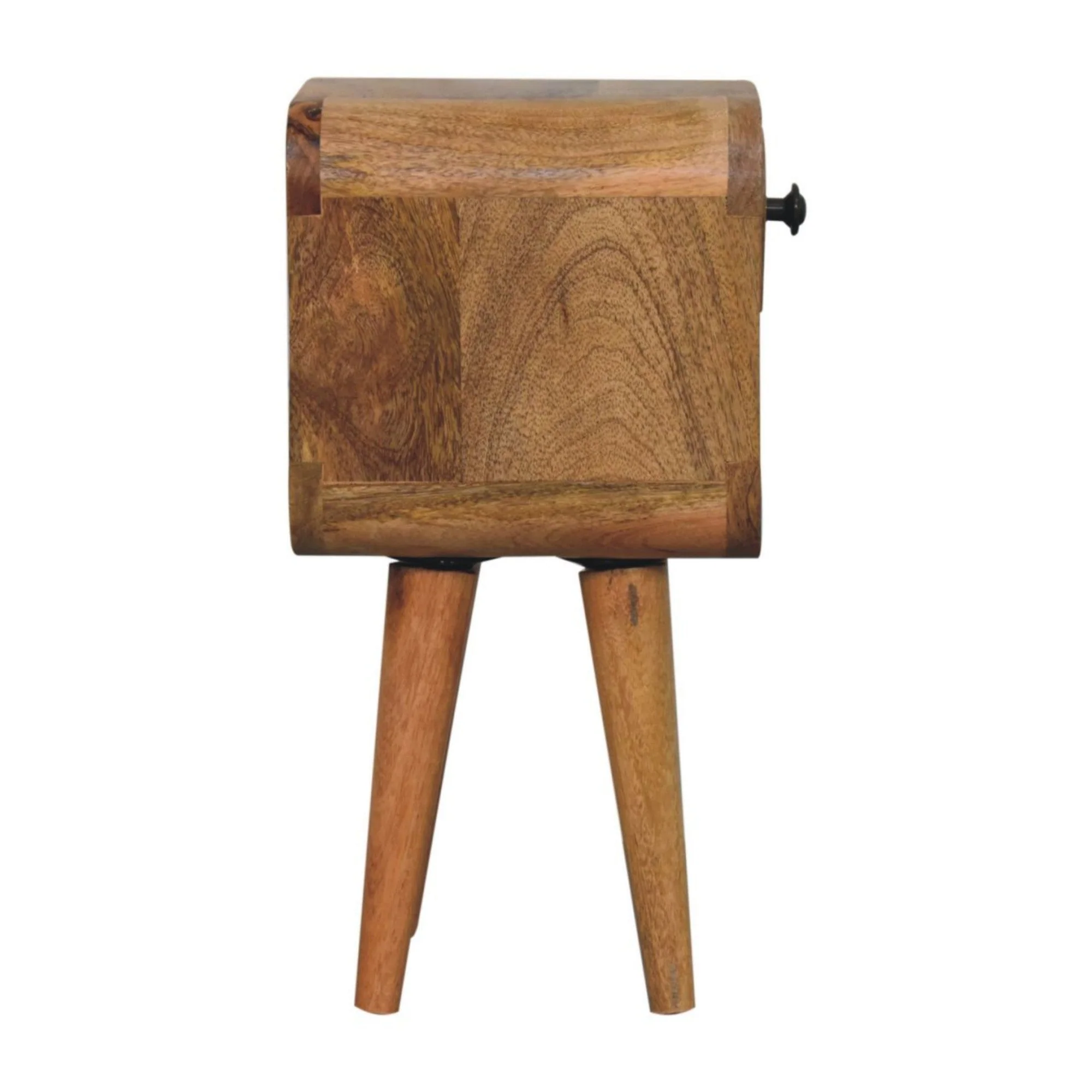Solid Wood Extra Mini Bedside with 1 Drawer and Open Slot, Brown - Image 8