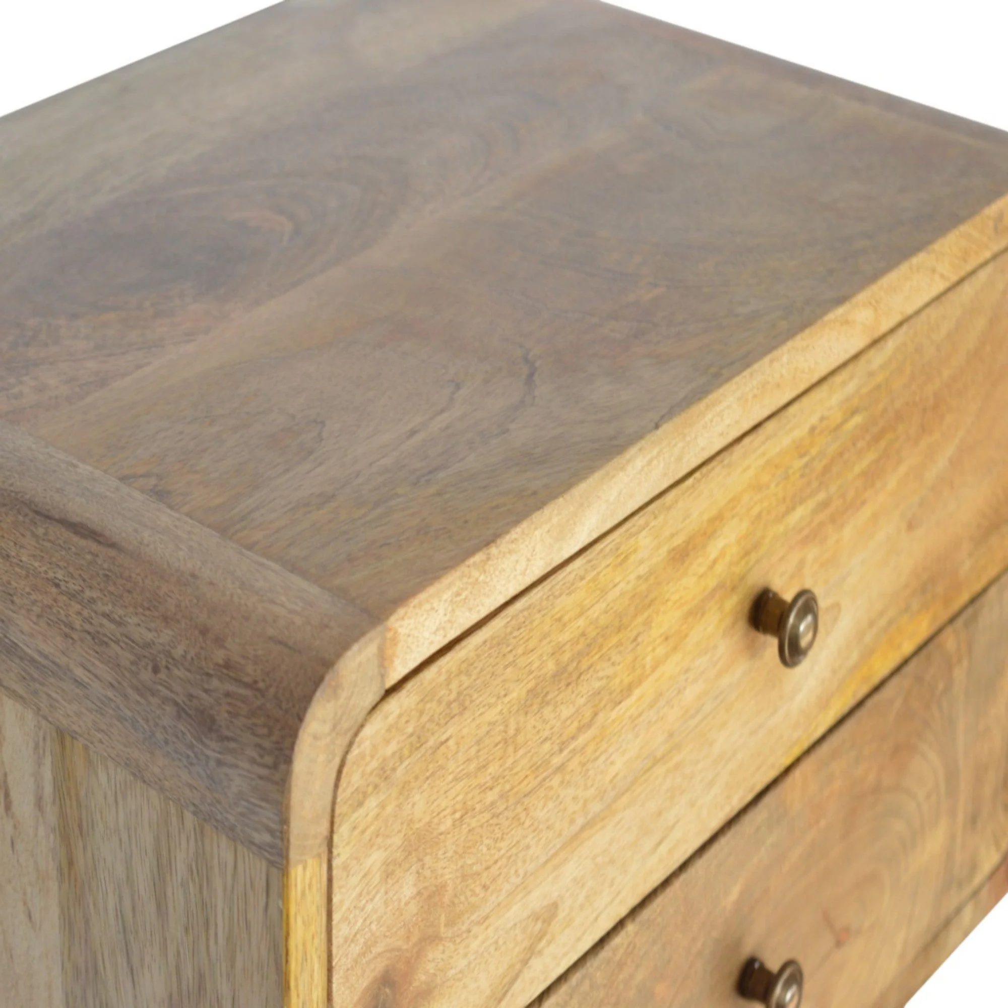 Solid Wood Floating Bedside 2 Drawer Brown - Image 2