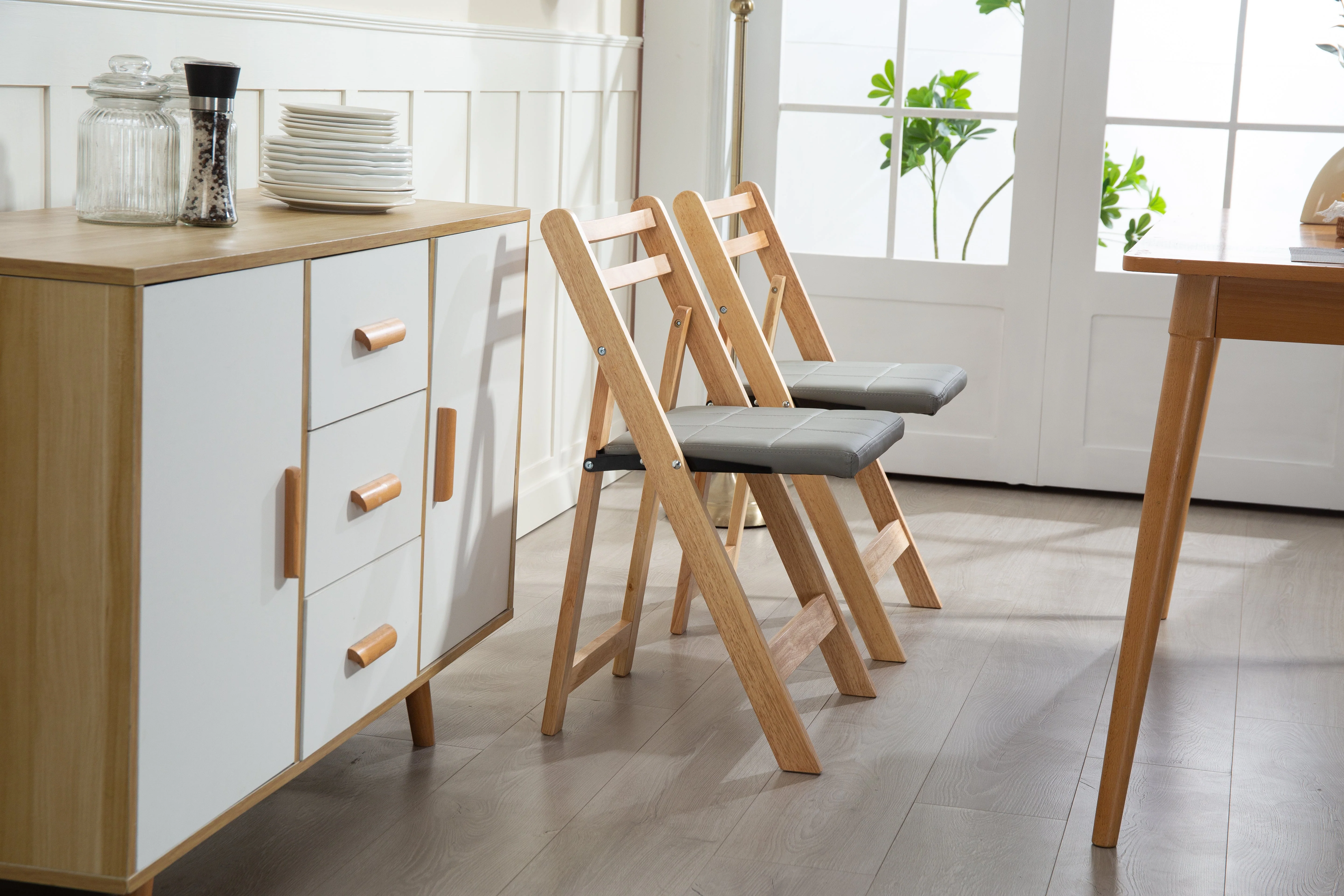 Solid Wood Folding Chair - Space-Saving Durable Design - Solid Wood - Image 3