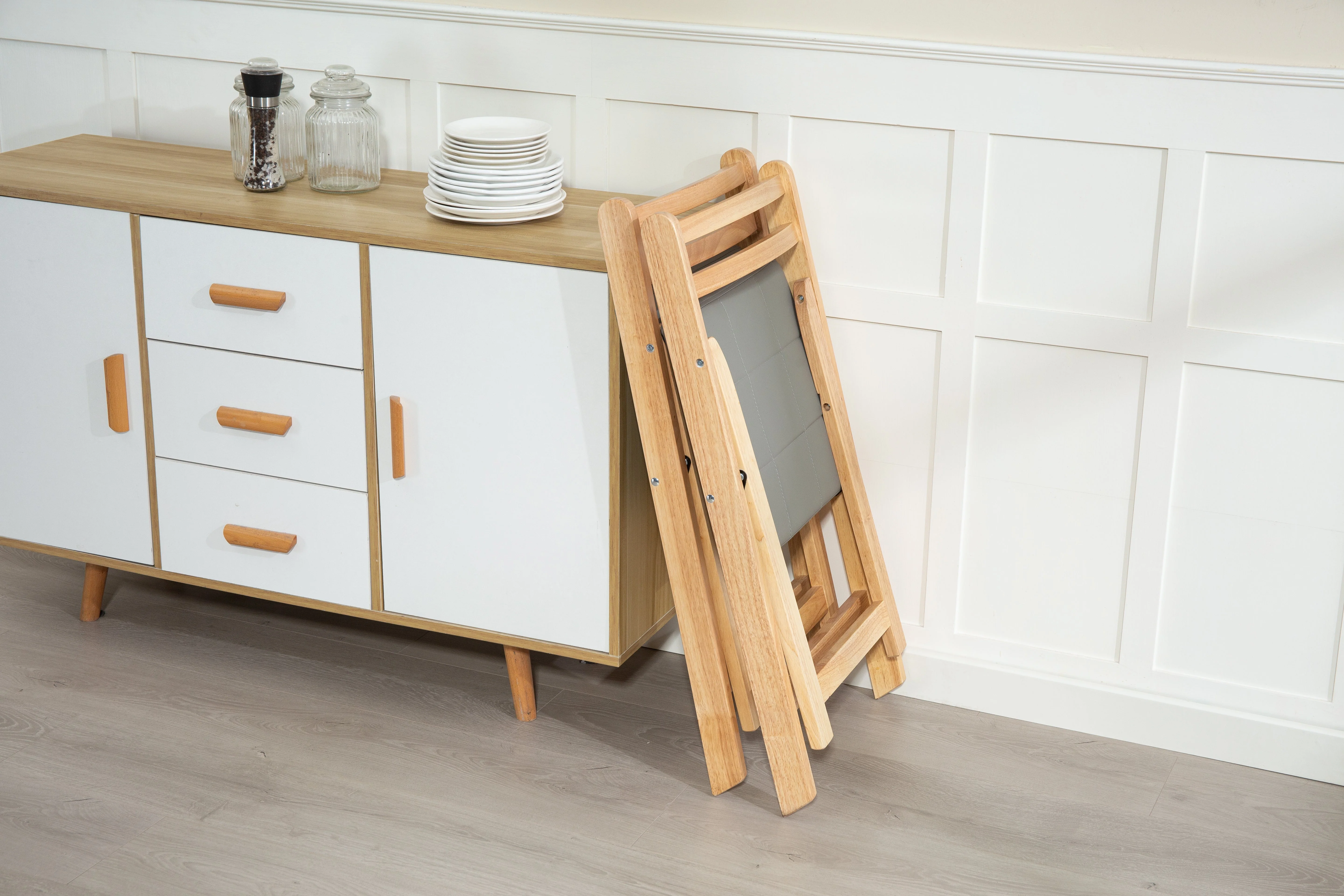 Solid Wood Folding Chair - Space-Saving Durable Design - Solid Wood - Image 4