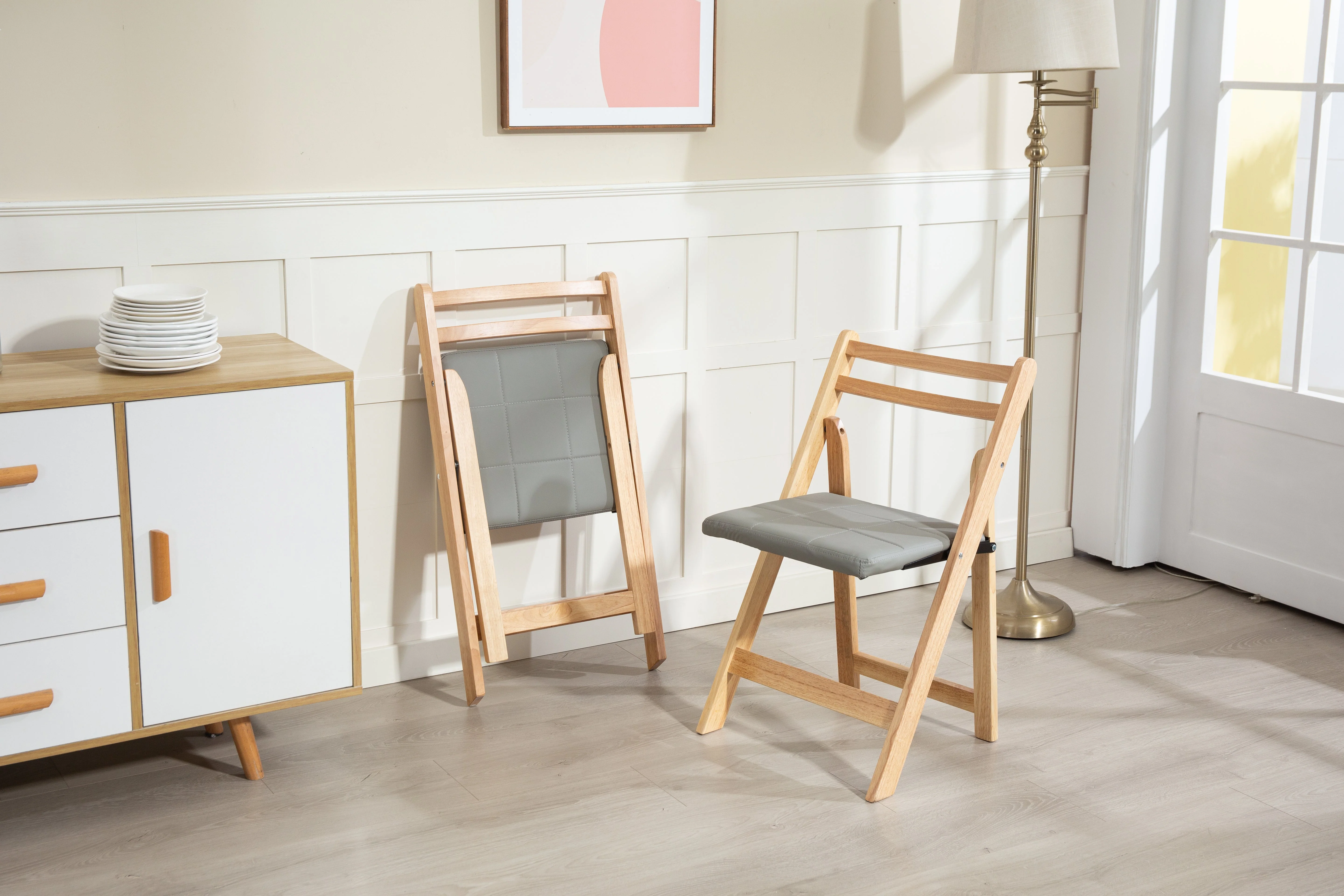 Solid Wood Folding Chair - Space-Saving Durable Design - Solid Wood - Image 5