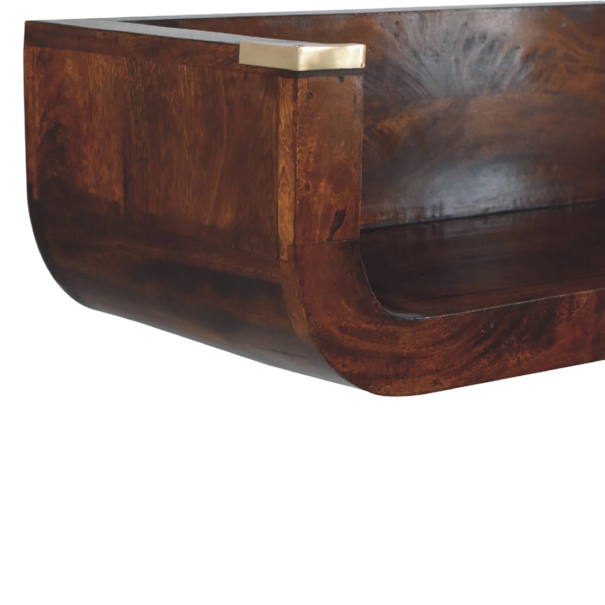 Solid Wood Indira Floating Console Open Slot Dark Brown - Image 2