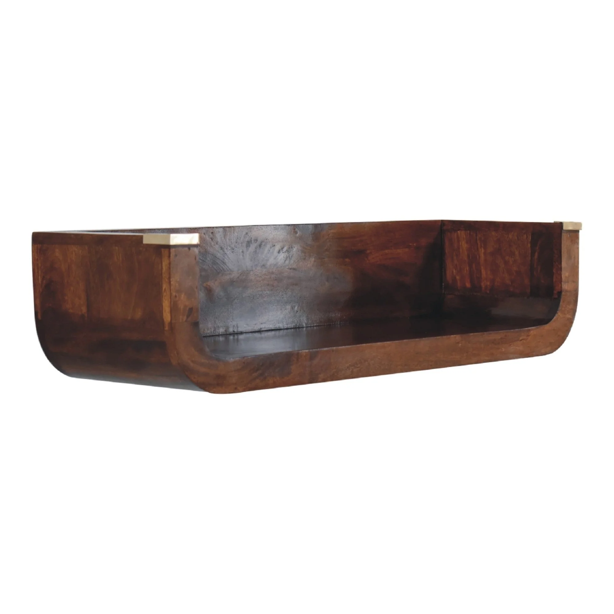 Solid Wood Indira Floating Console Open Slot Dark Brown - Image 9
