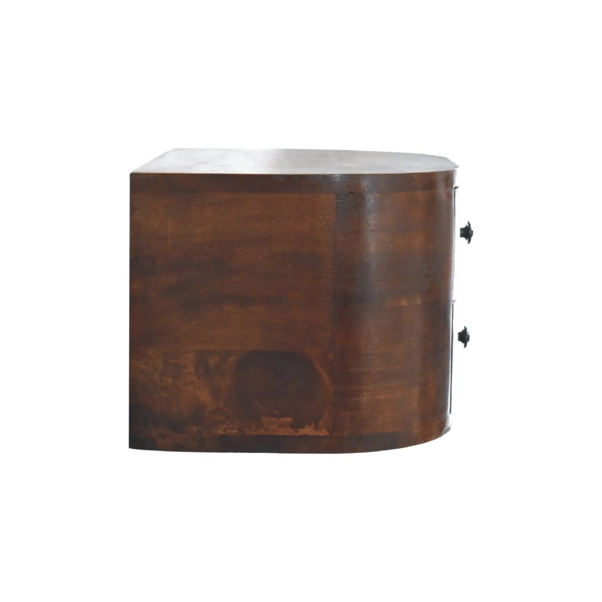 Solid Wood Lunar Floating Bedside, 2 Drawers, Dark Brown - Image 4