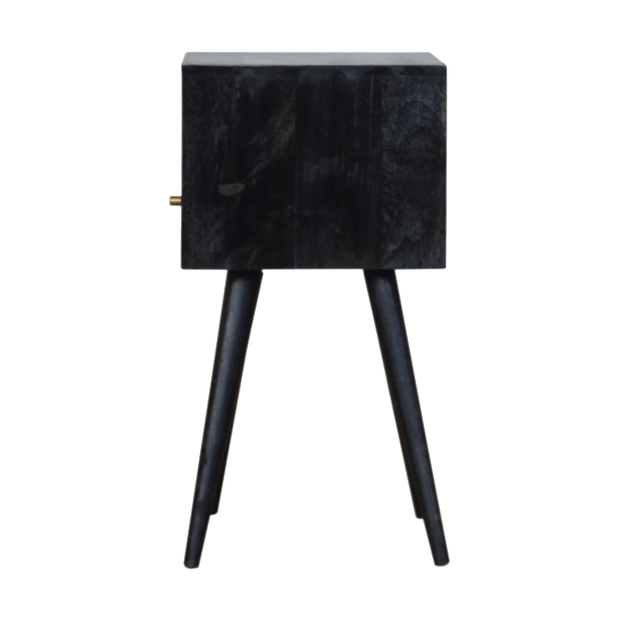 Solid Wood Mini Bedside, 1 Drawer 1 Slot, Ash Black - Image 5