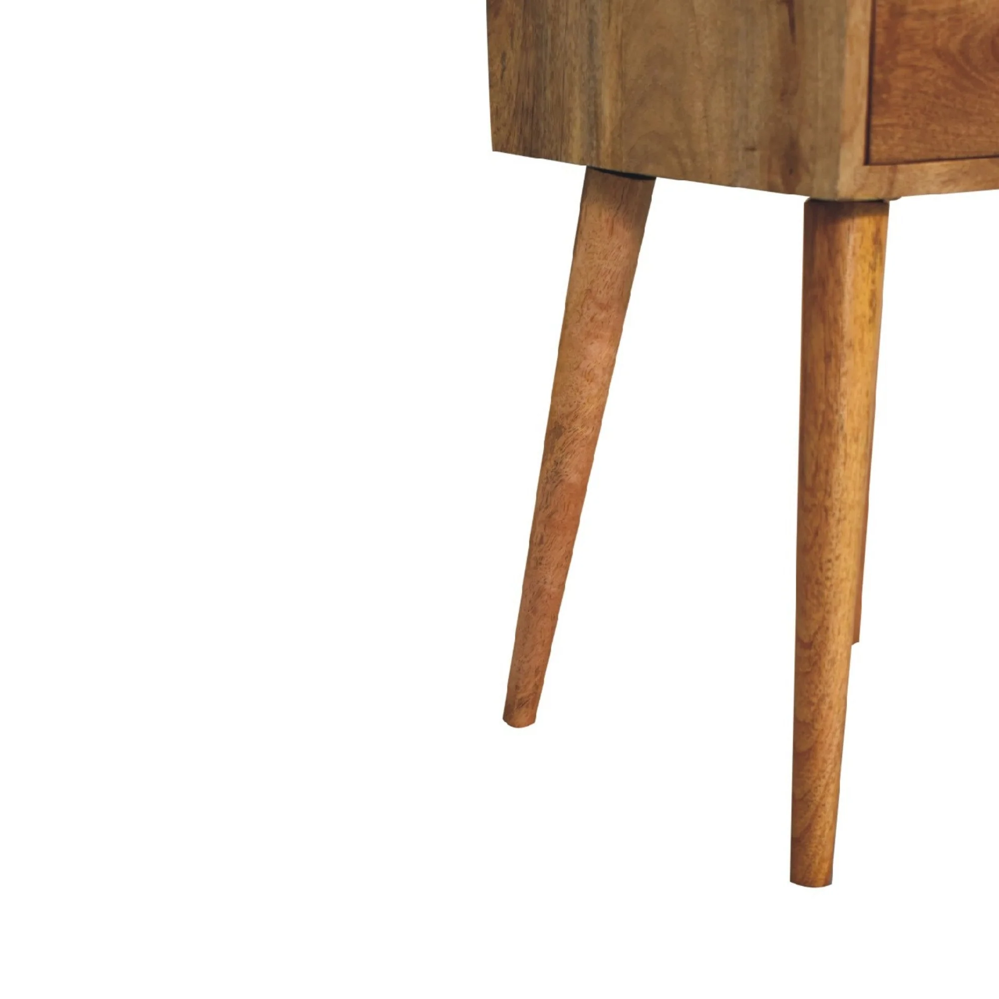 Solid Wood Mini Bedside 2 Drawers Oak-ish Brown - Image 5