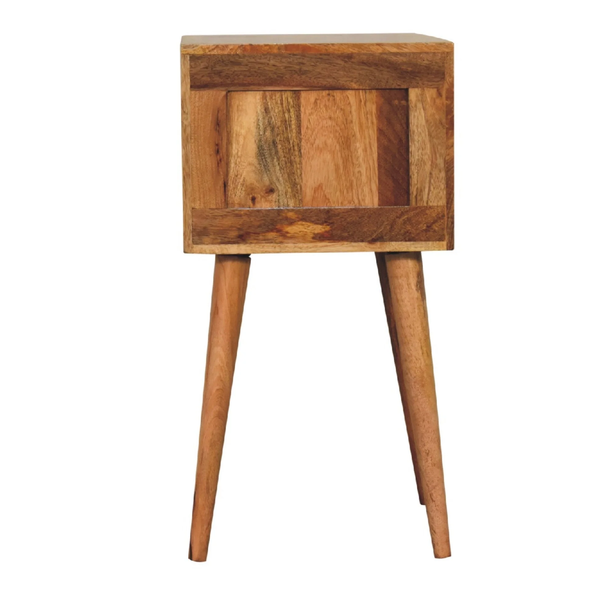 Solid Wood Mini Bedside 2 Drawers Oak-ish Brown - Image 6