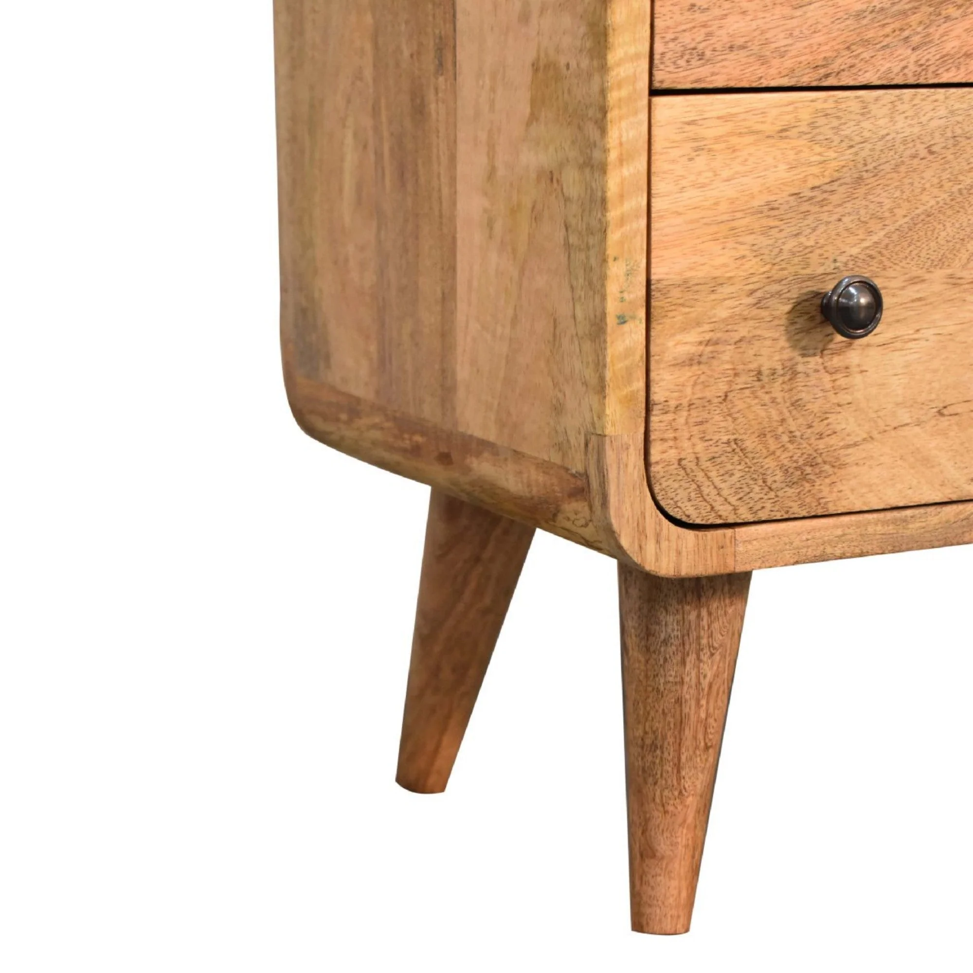 Solid Wood Mini Curved Chest, 3 Drawers, Oak-ish - Image 6