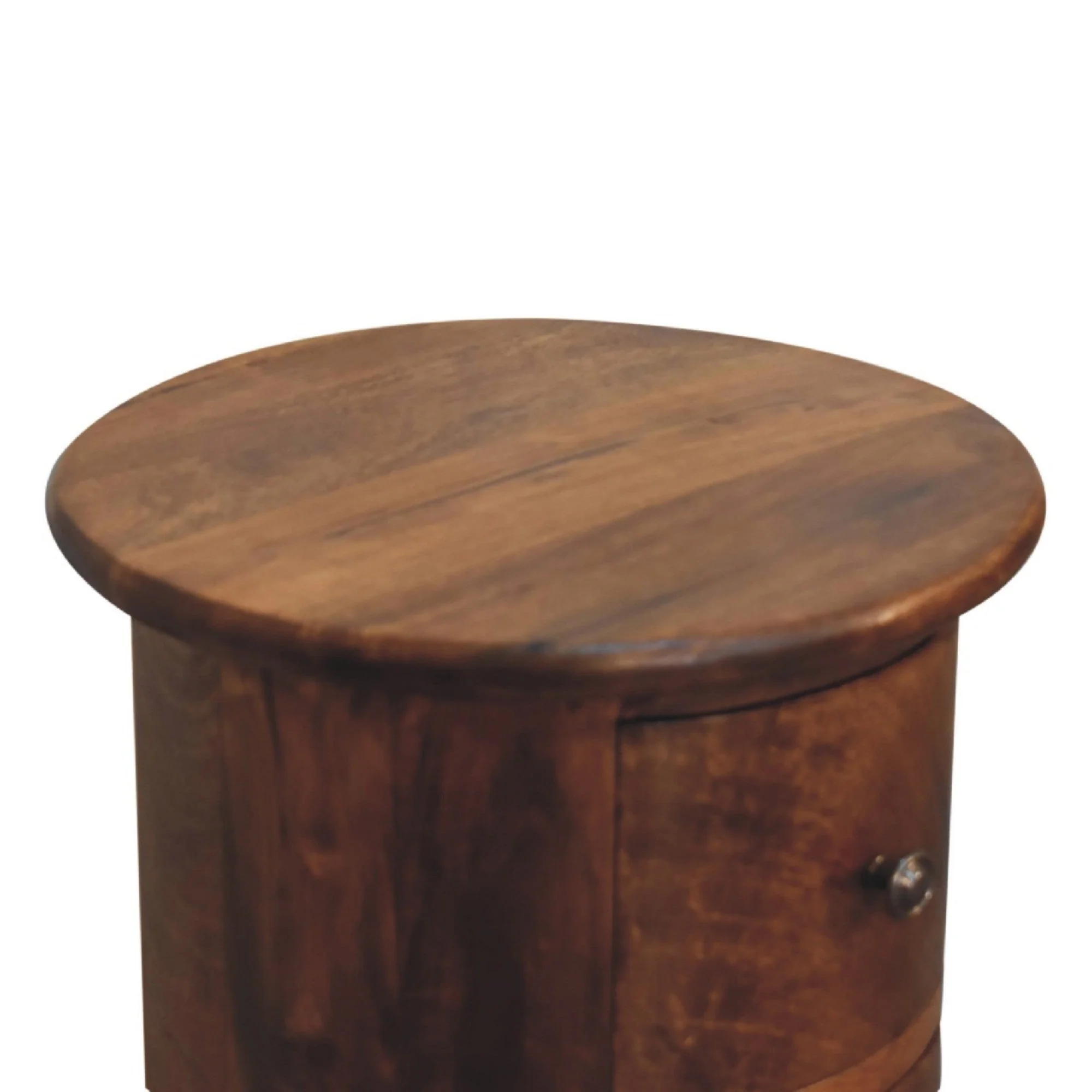 Solid Wood Mini Drum Chest with 3 Drawers, Dark Brown - Image 5