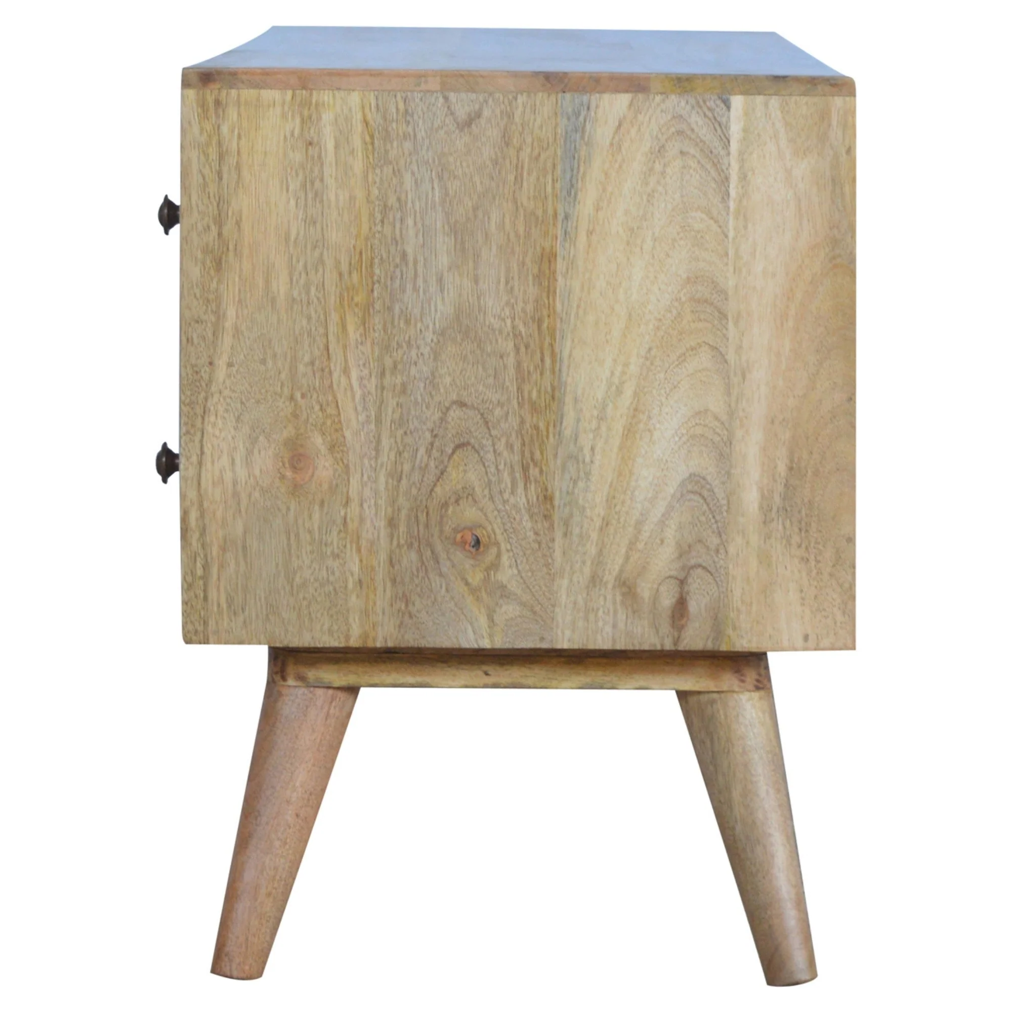 Solid Wood Nordic Entertainment Unit, 4 Drawers 2 Open Slots, Beige - Image 6