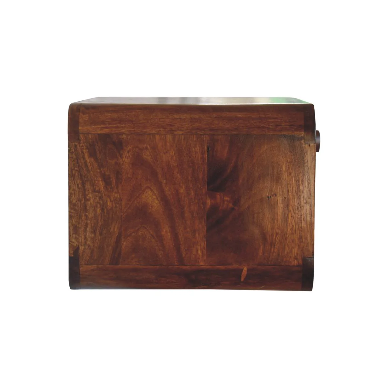 Solid Wood Wall Mounted Bedside, 1 Drawer, Open Woven, Dark Brown Chestnut - Image 4