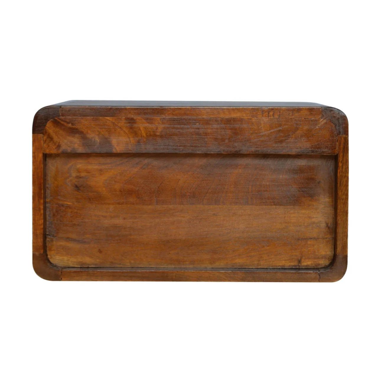 Solid Wood Wall Mounted Bedside, 1 Drawer, Open Woven, Dark Brown Chestnut - Image 5