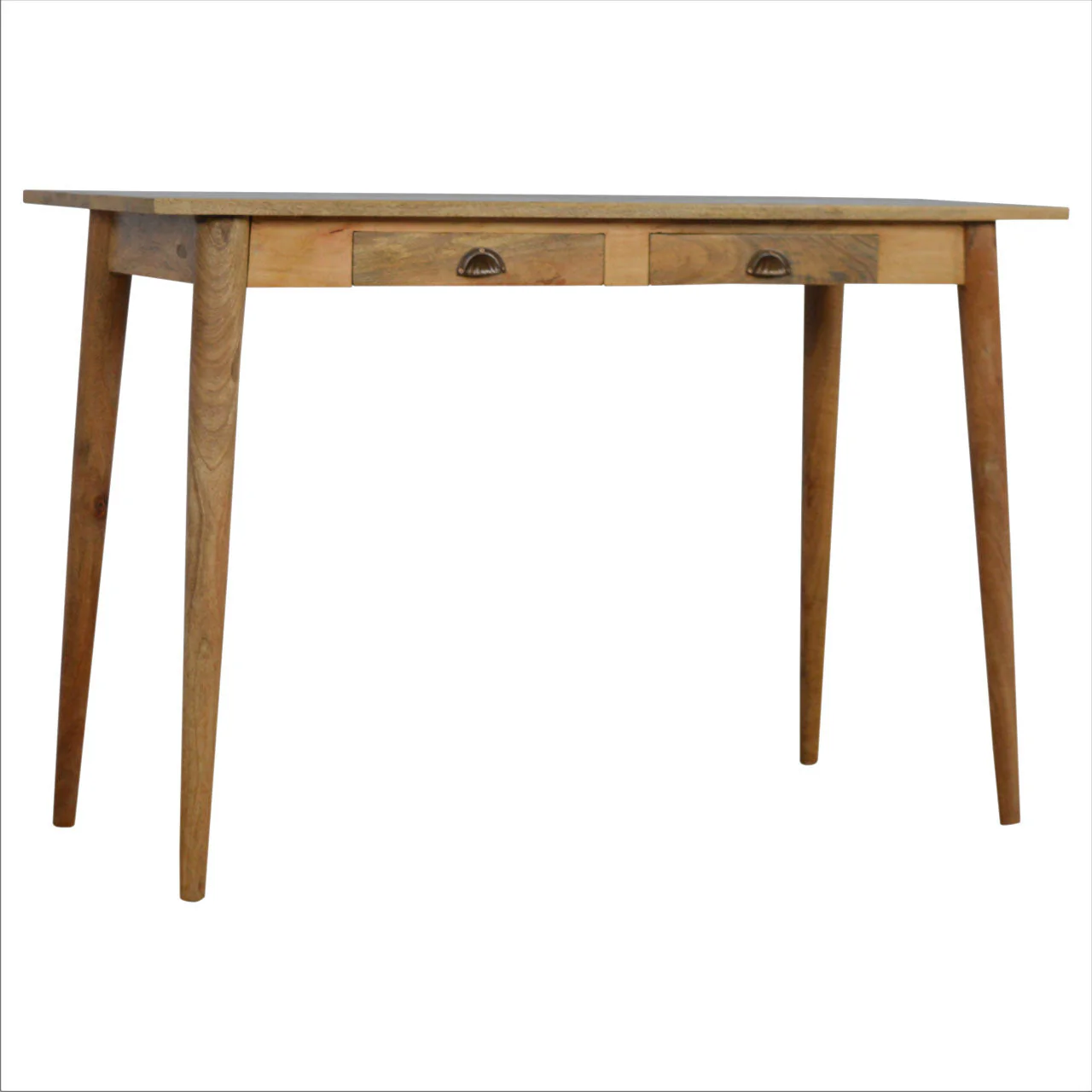 Solid Wood Writing Desk, 2 Drawer Nordic Beige - Image 3