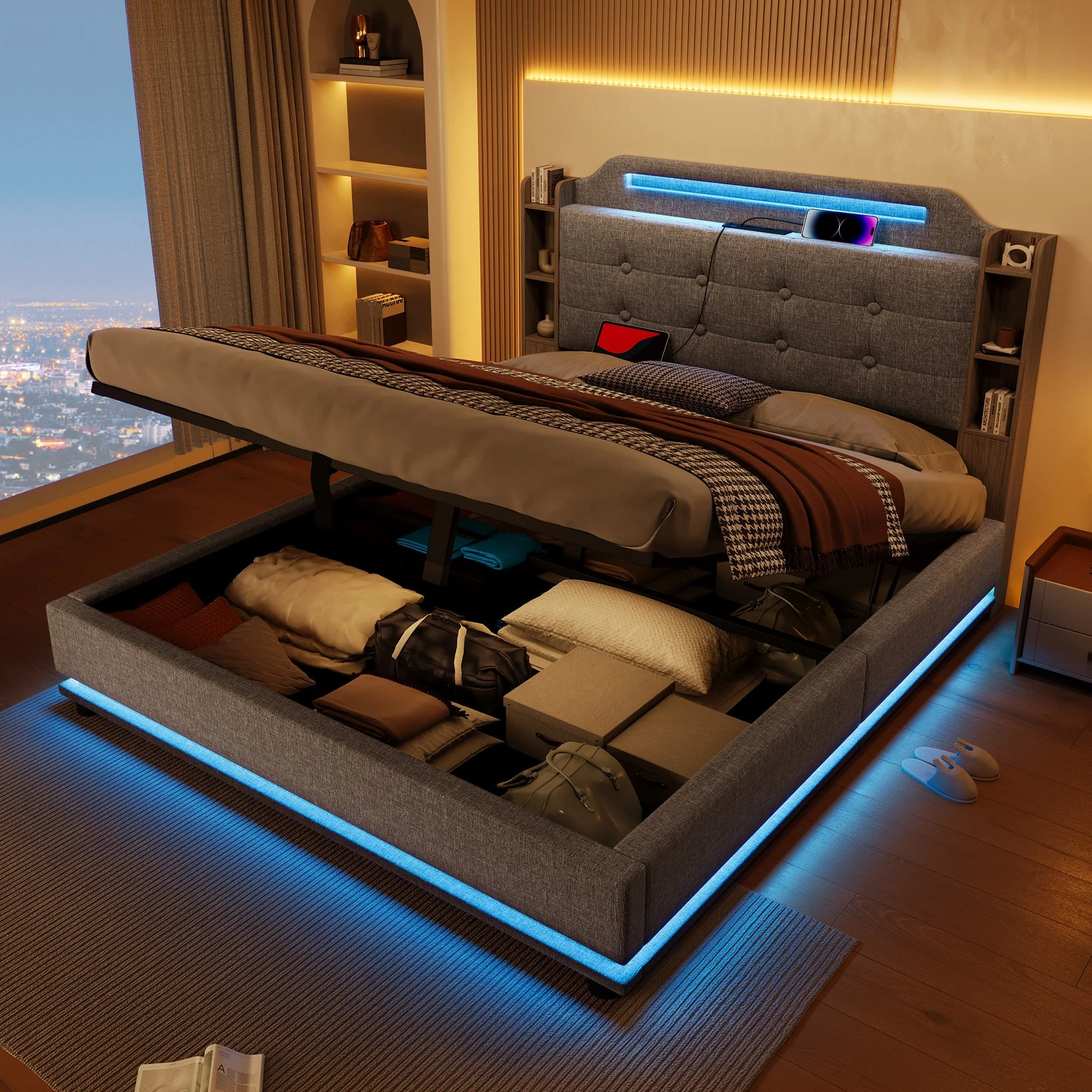 Single pink bed with storage - Image 62
