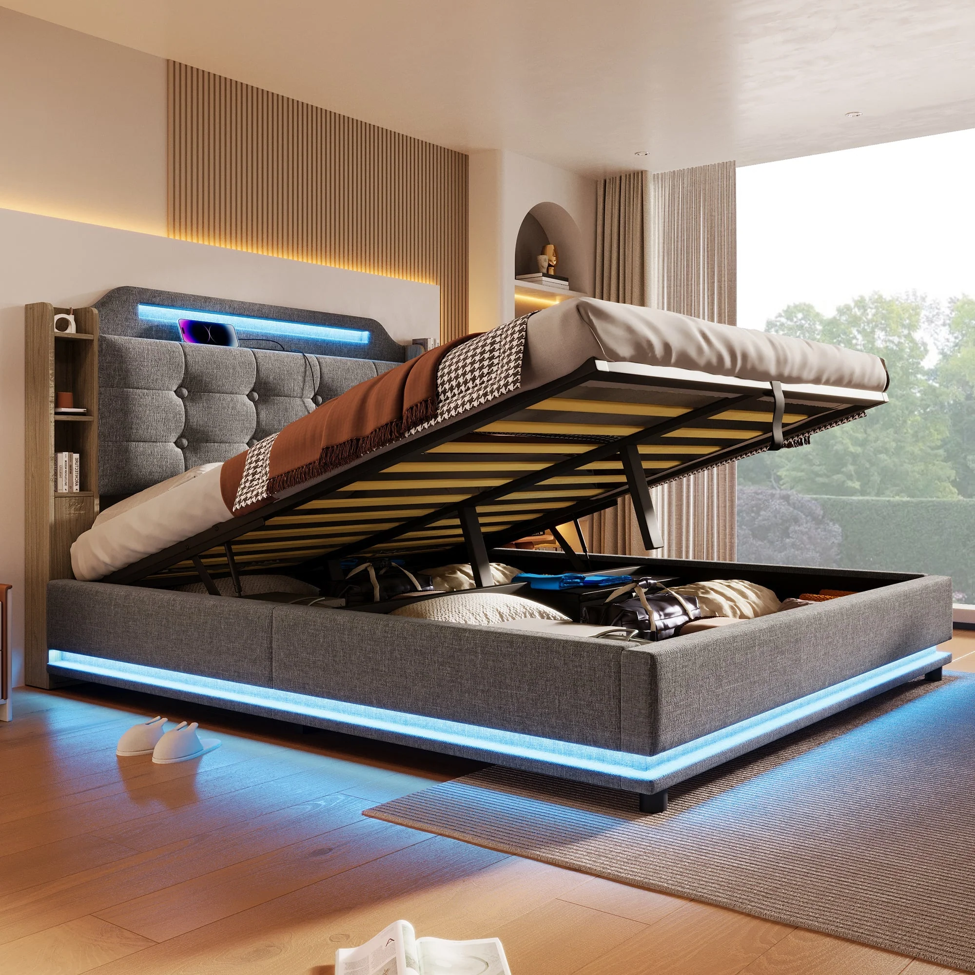 Single pink bed with storage - Image 64
