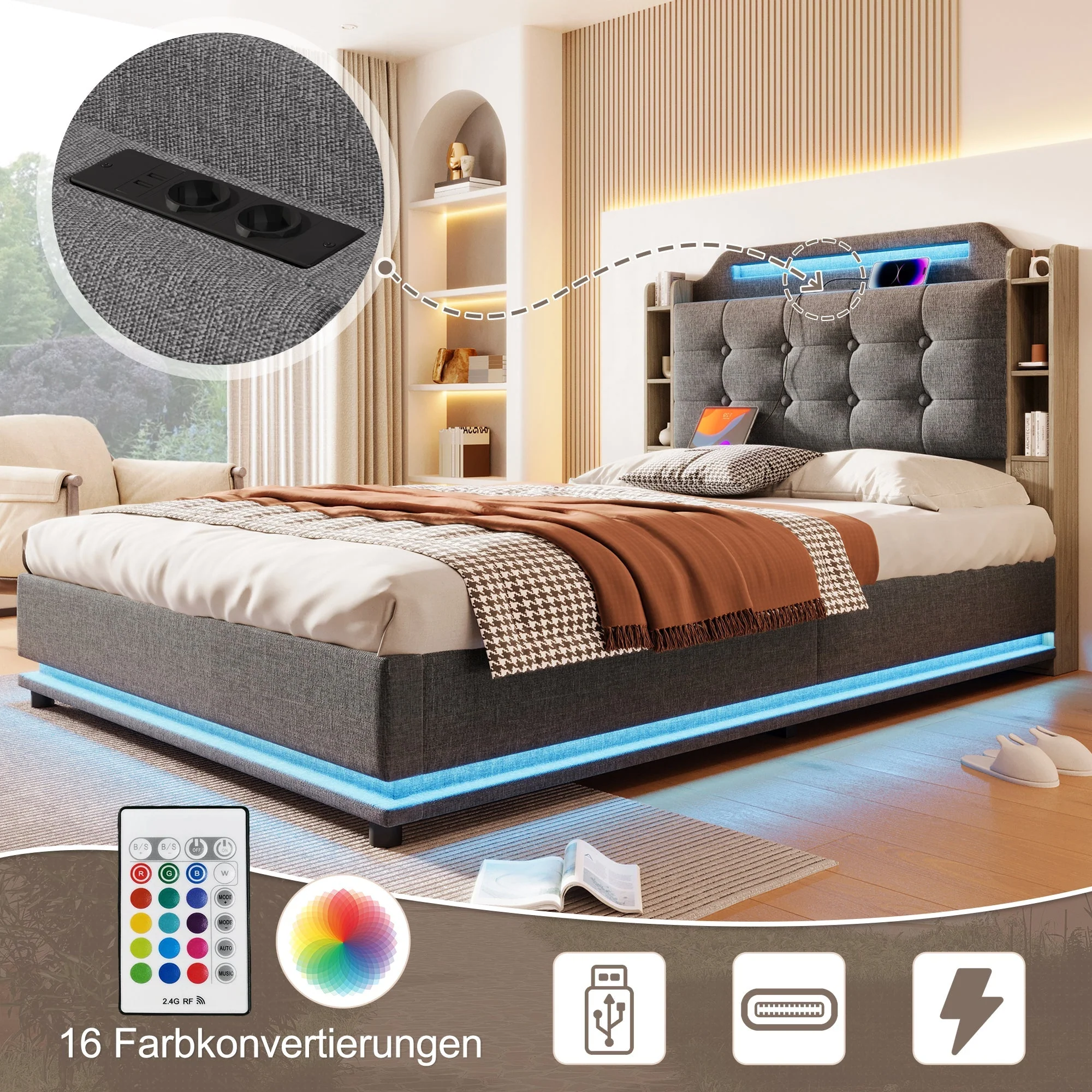 Single pink bed with storage - Image 66
