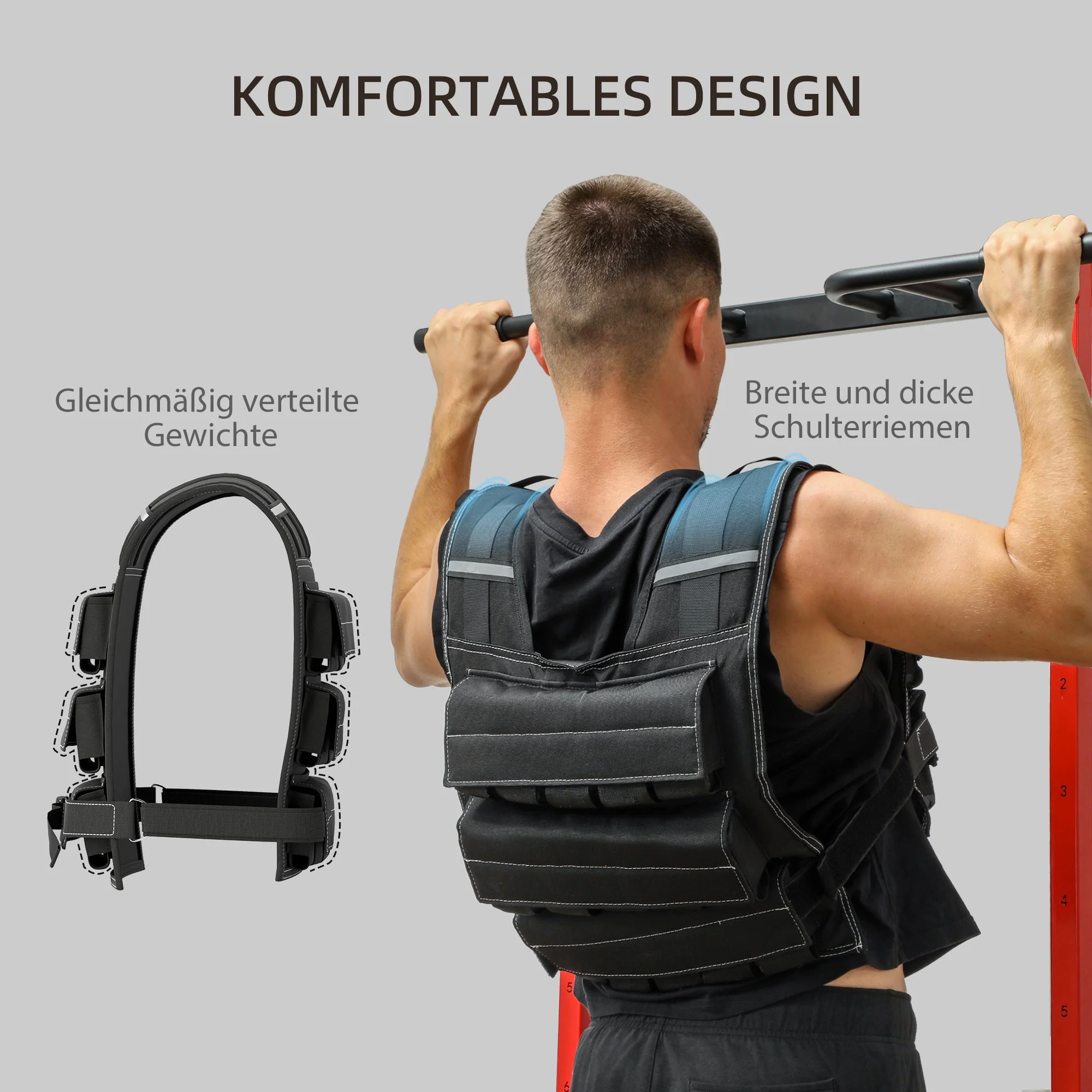 Sportnow Adjustable Weight Vest 15kg with Reflective Stripes - Image 6